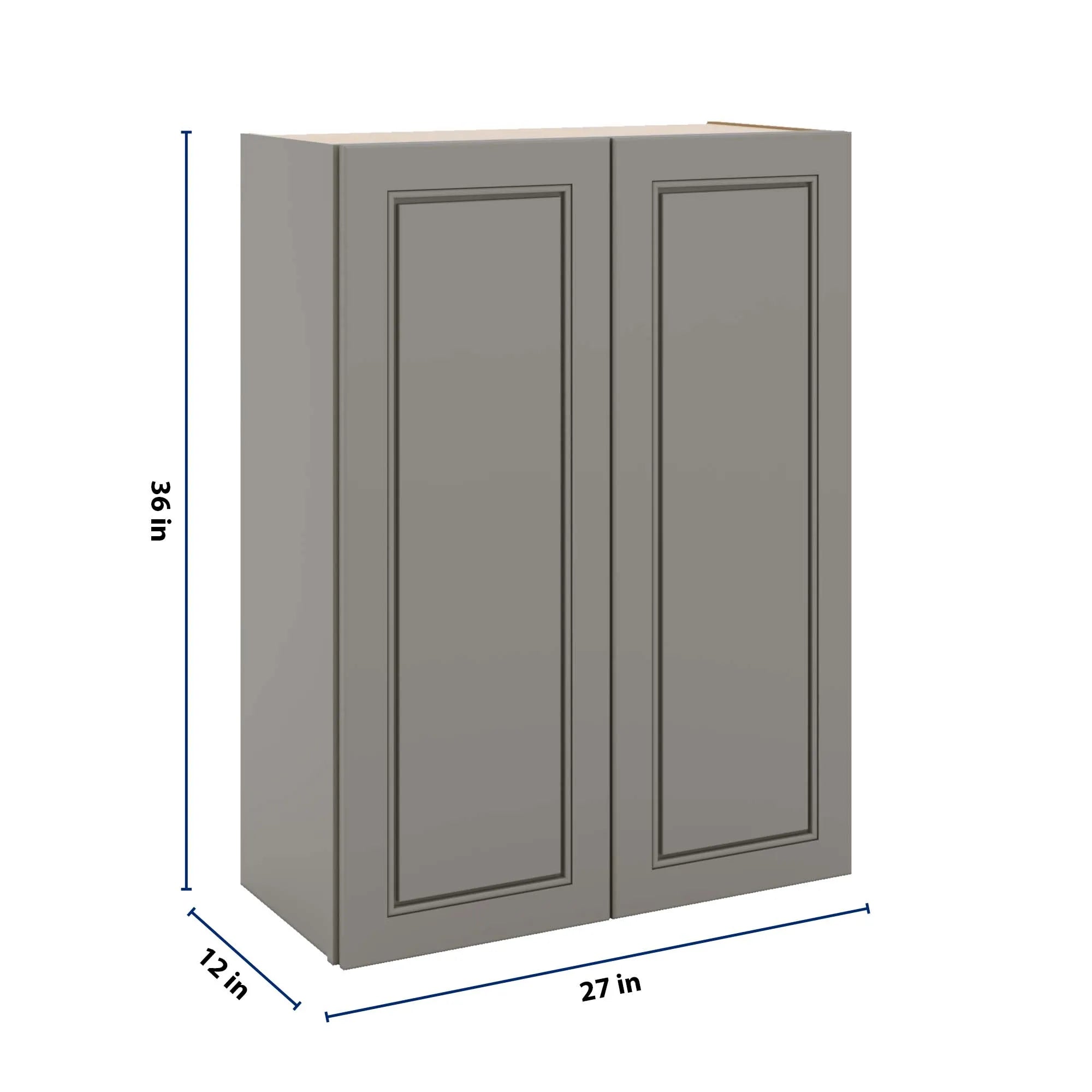 J&K Greige K3 Double Door Wall Cabinet - 27" W x 36" H