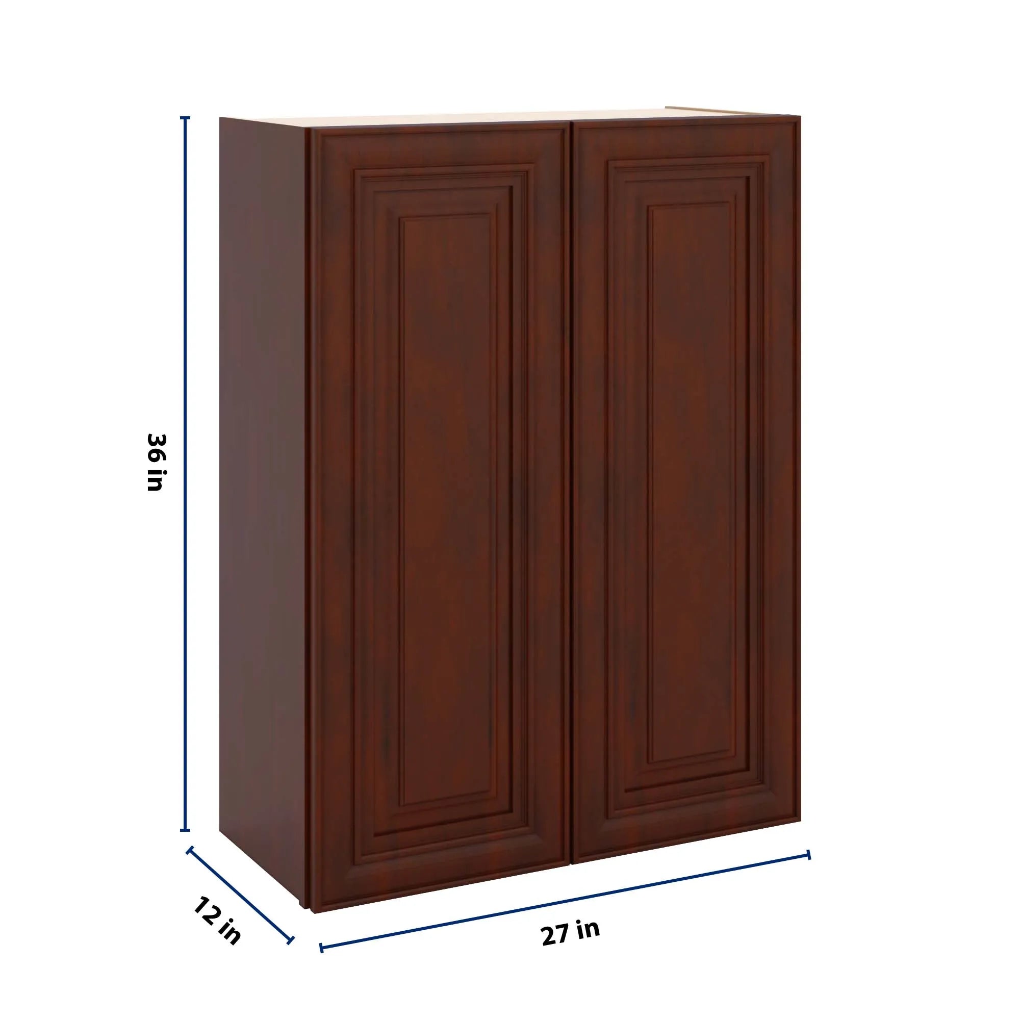 J&K Mahogany J5 Double Door Wall Cabinet - 27" W x 36" H