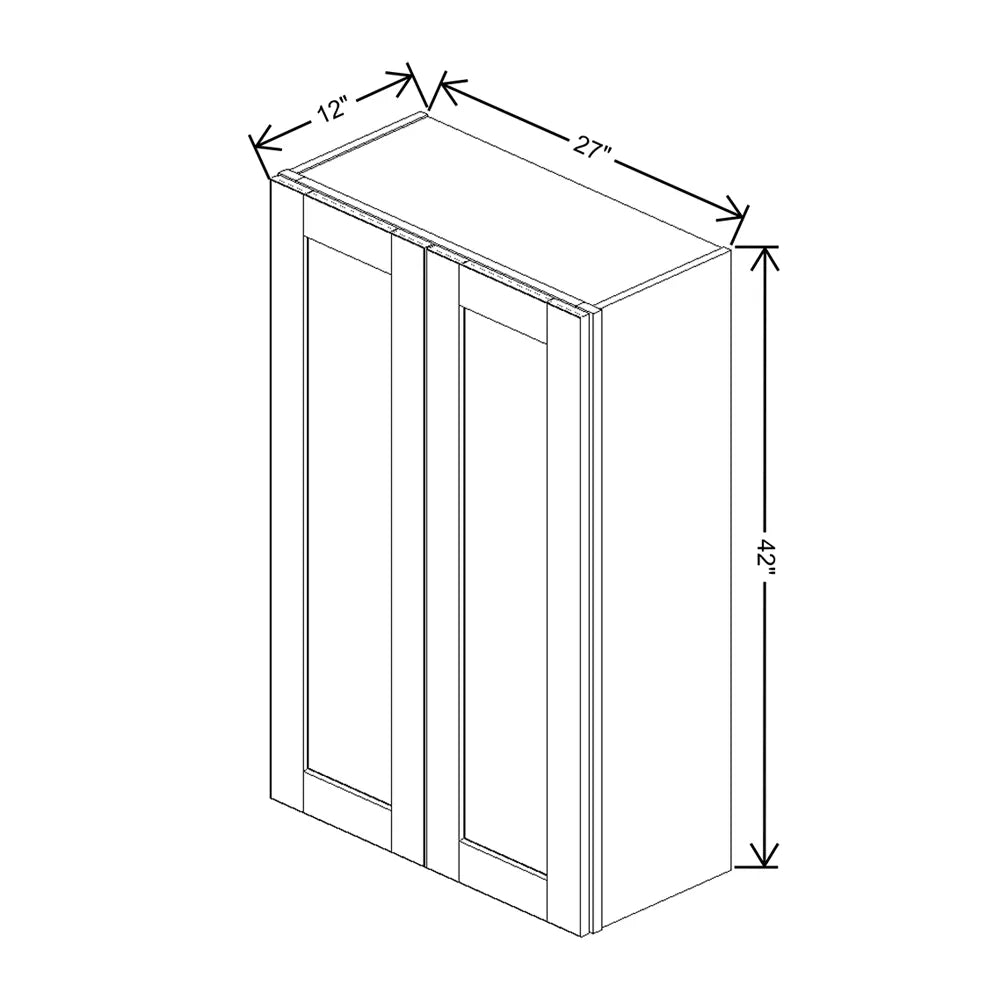 J&K Pebble B6 Double Door Wall Cabinet - 27" W x 42" H