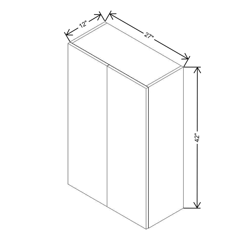 CNC Classic Milano Polar White 27" W X 42" H Double Door Wall Cabinet