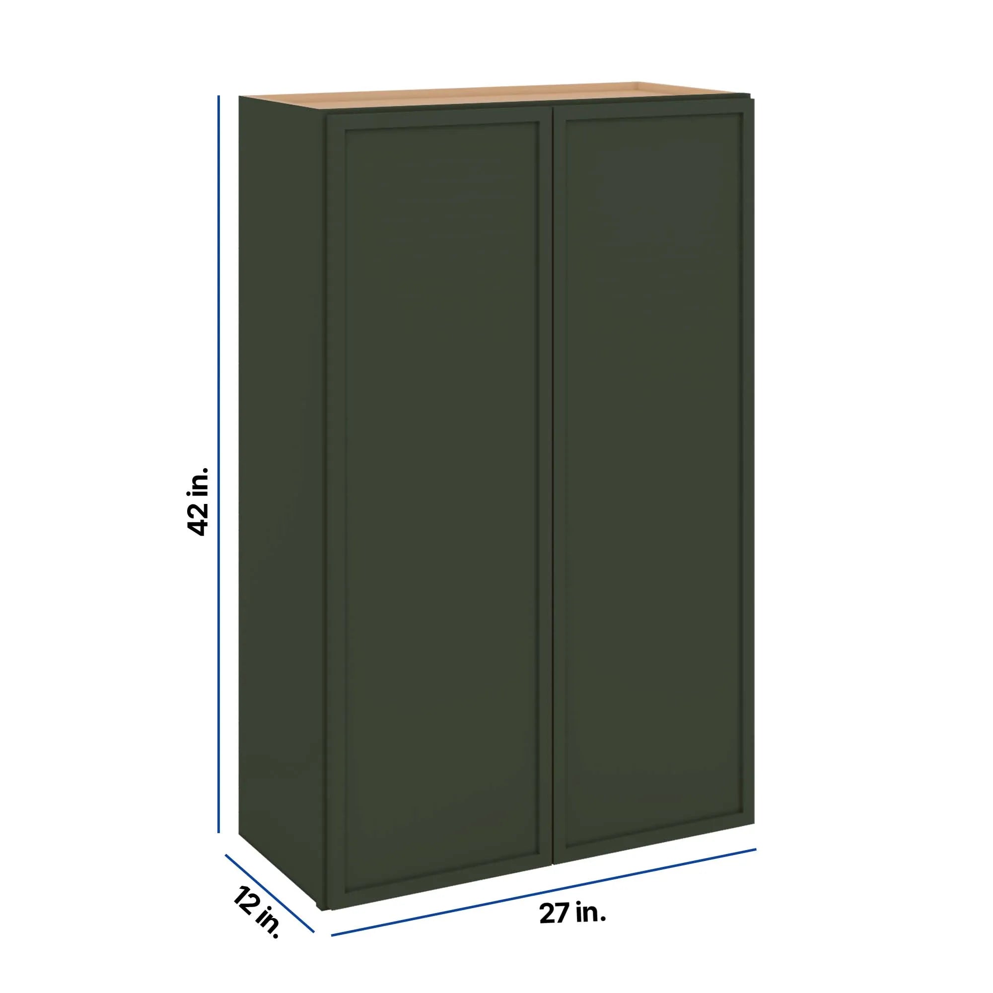 Modernform Cabinet Slim Sage Green 27" W X 42" H X 12" D Double Door Wall Cabinet