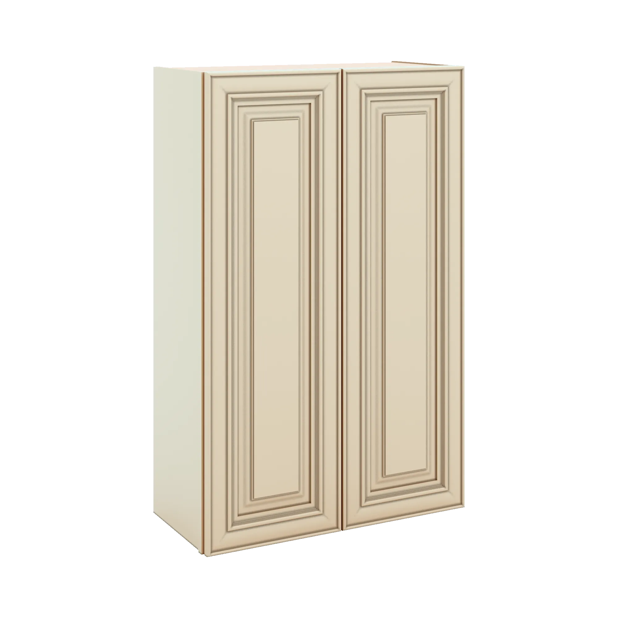 J&K Creme Glazed A7 Double Door Wall Cabinet - 27" W x 42" H