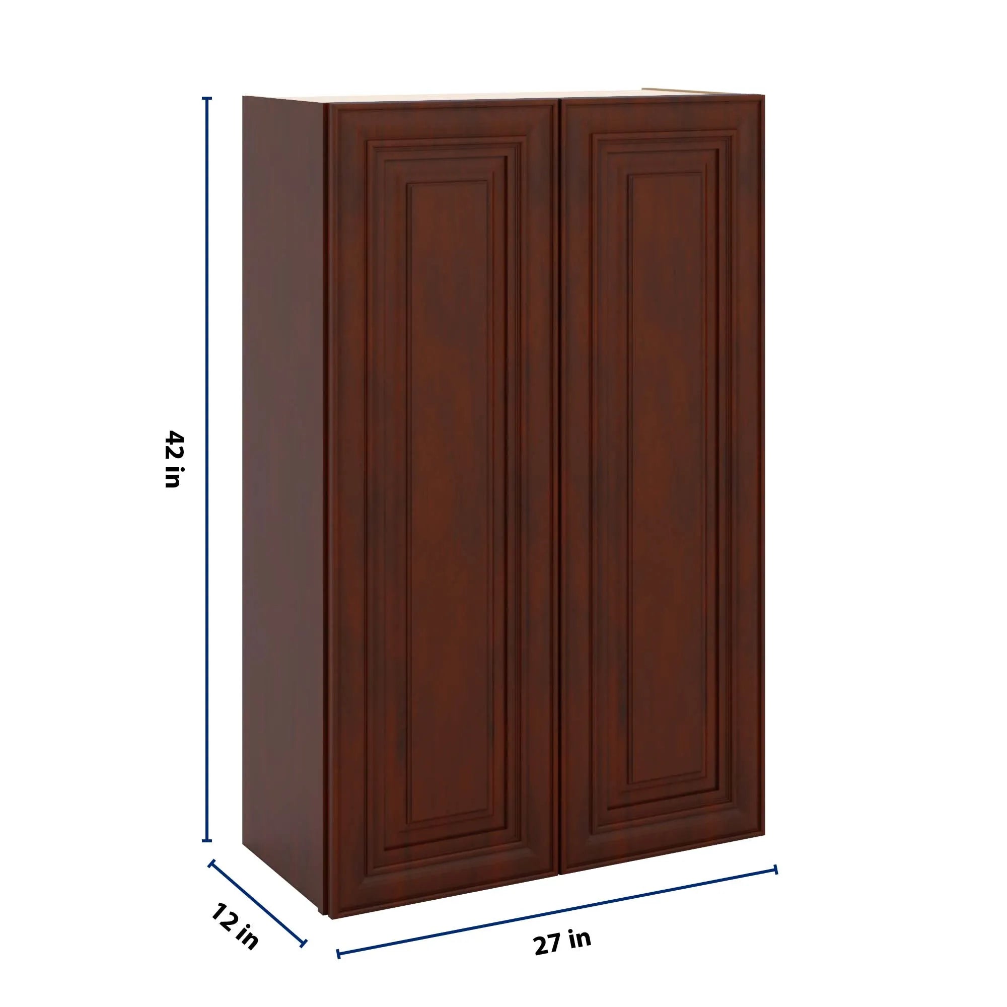J&K Mahogany J5 Double Door Wall Cabinet - 27" W x 42" H