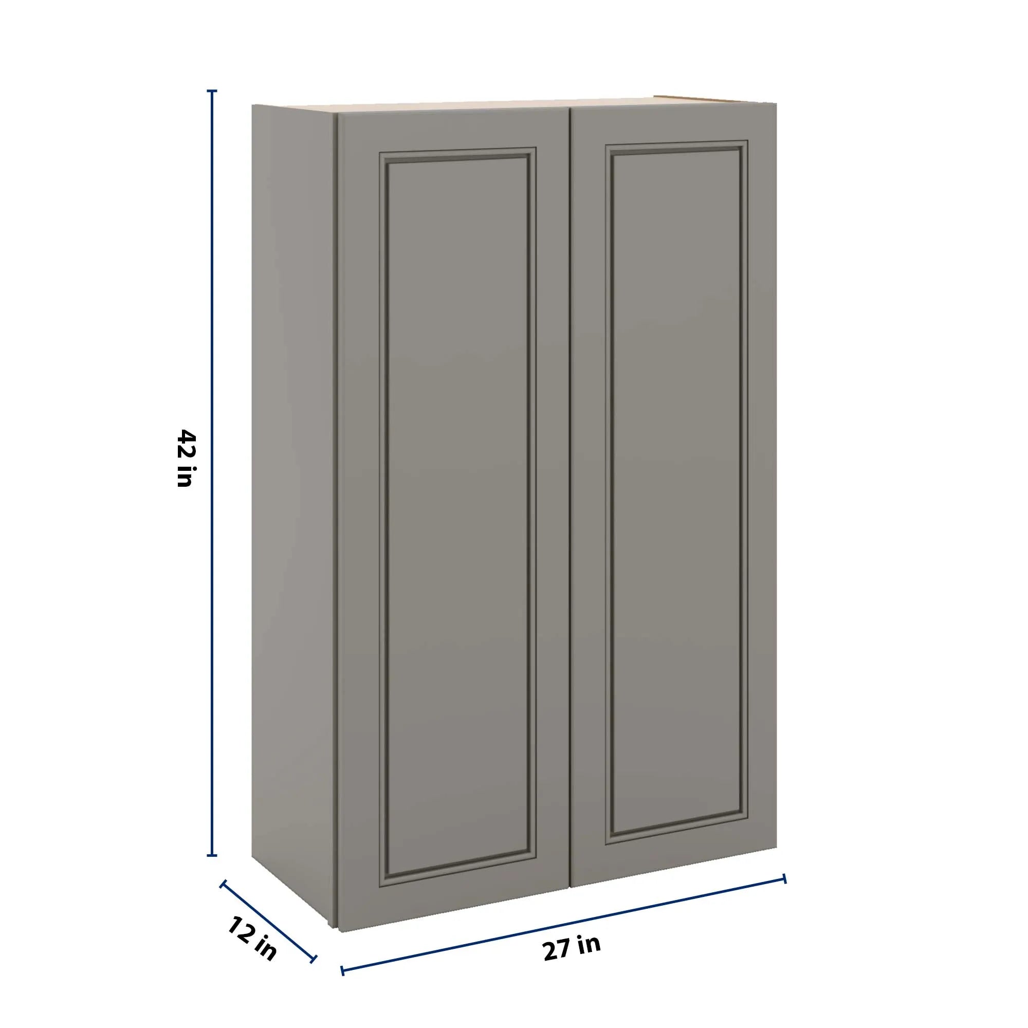 J&K Greige K3 Double Door Wall Cabinet - 27" W x 42" H