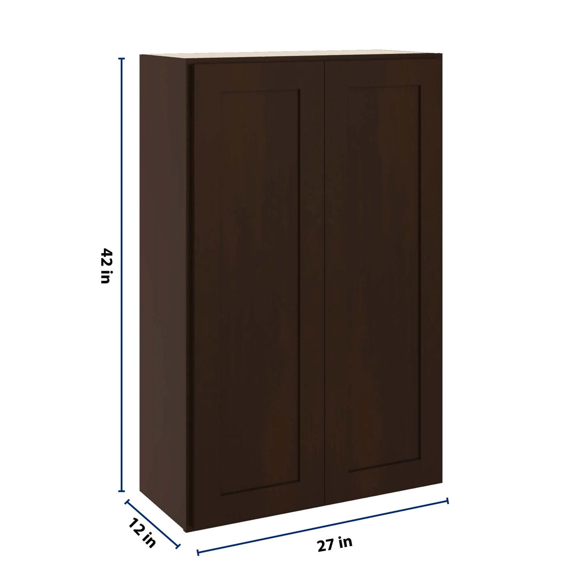 CNC Luxor 5-Piece Espresso 27" W X 42" H Double Door Wall Cabinet