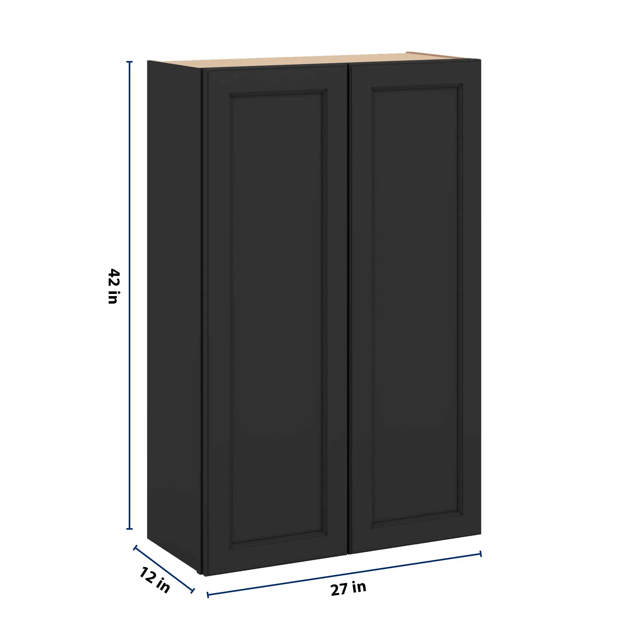 J&K Charcoal E2 Double Door Wall Cabinet - 27" W x 42" H