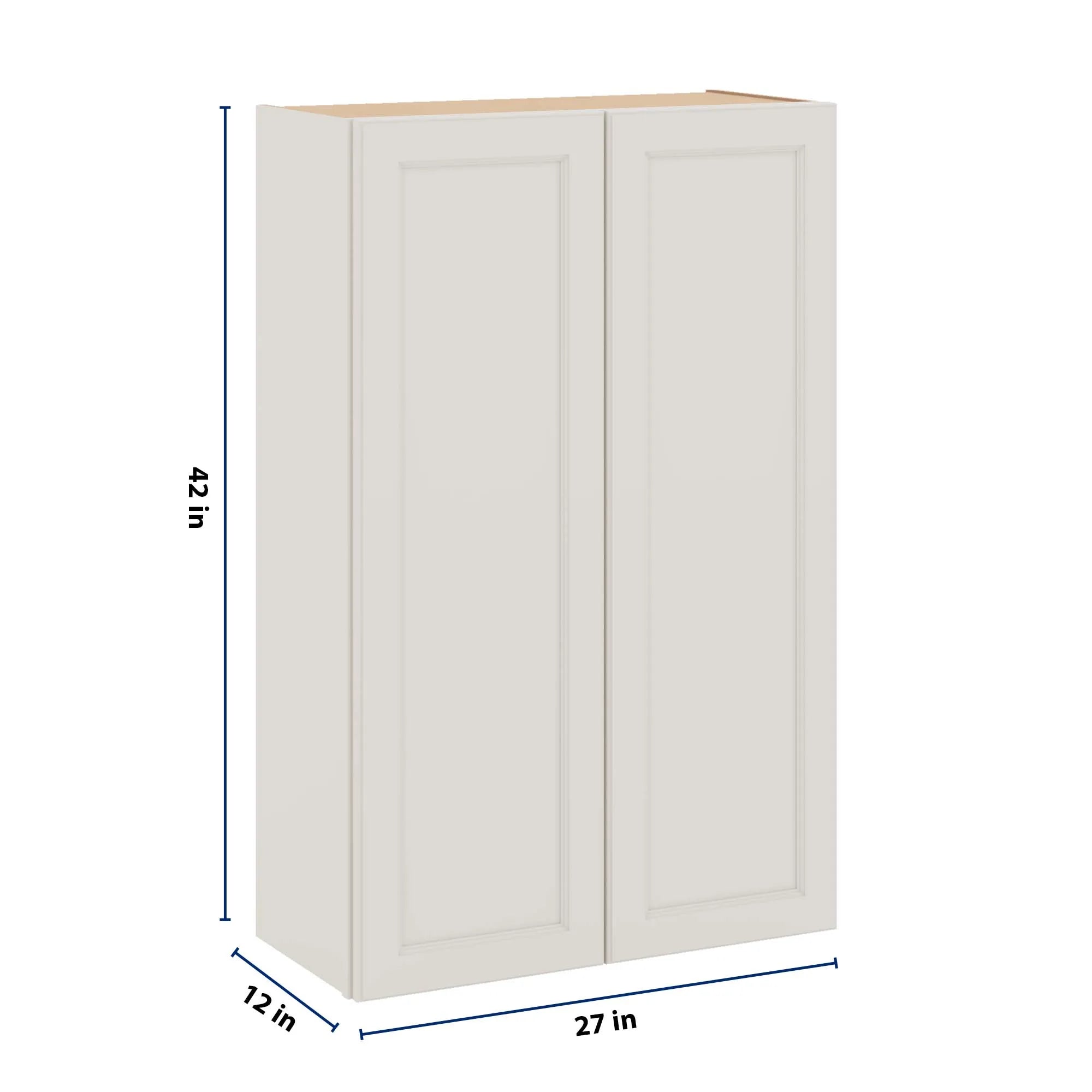 J&K Dove E1 Double Door Wall Cabinet - 27" W x 42" H