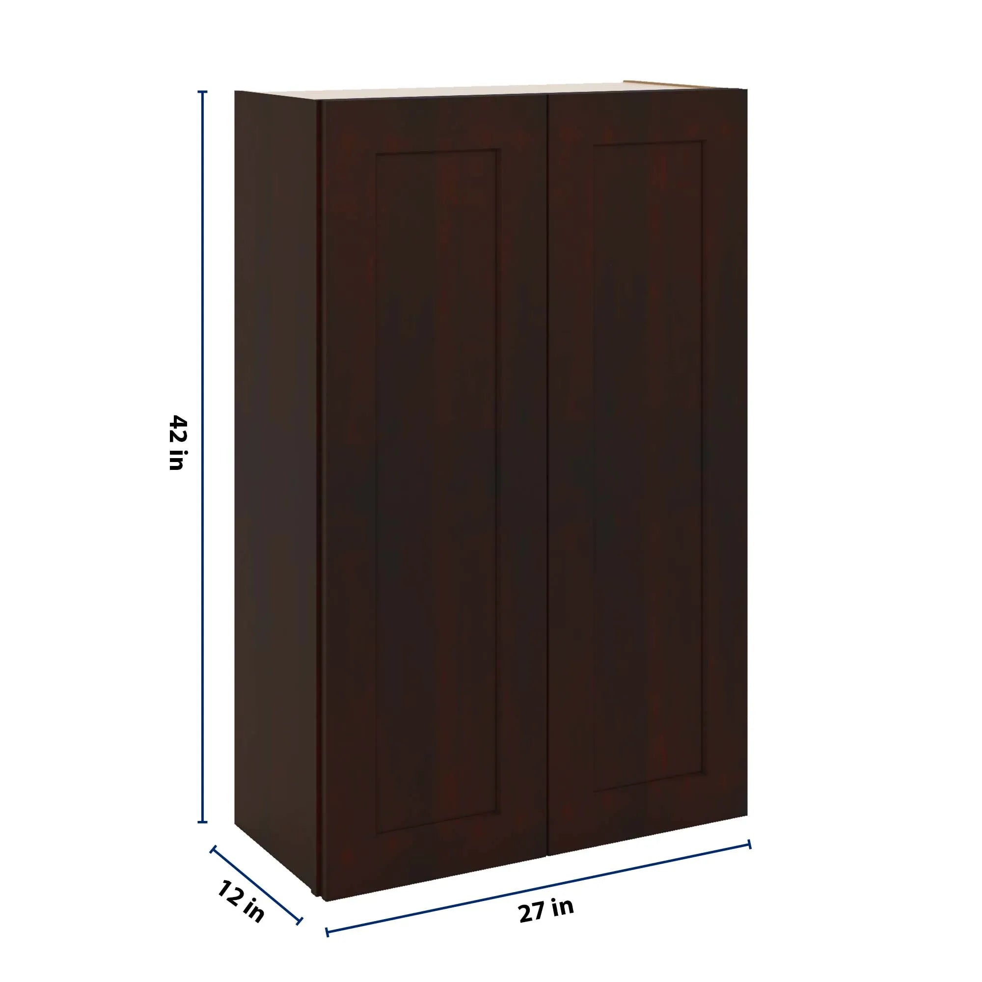 J&K Java Coffee S1 Double Door Wall Cabinet - 27" W x 42" H