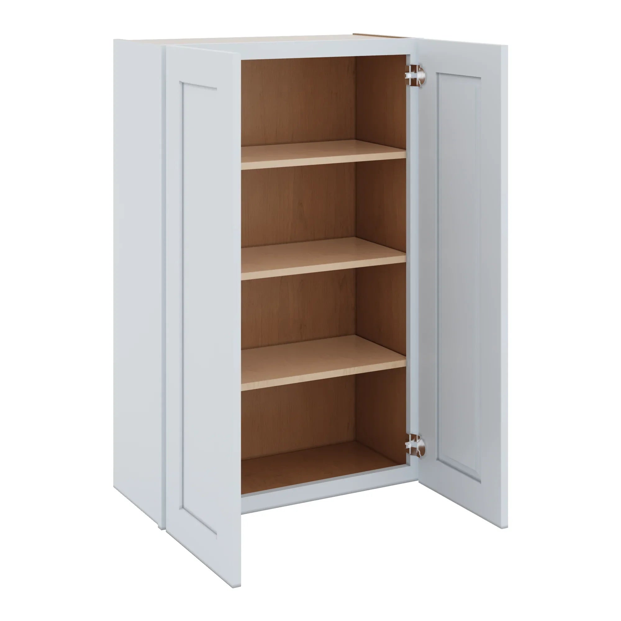 J&K White Shaker S8 Double Door Wall Cabinet   27" W x 42" H