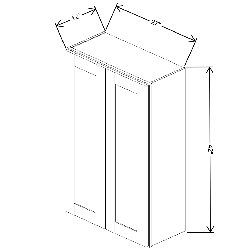 Fabuwood Quest Metro Mist Wall 27"W x 42"H Shaker Cabinet