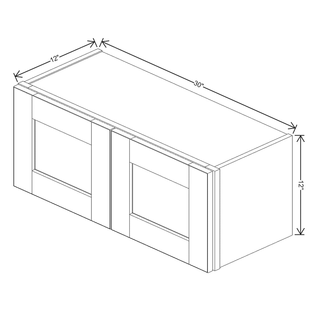 J&K Pebble B6 Double Door Wall Cabinet - 30" W x 12" H