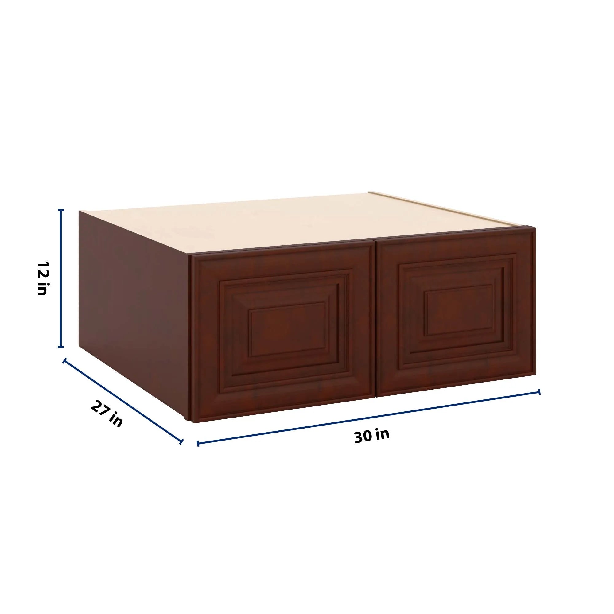 J&K Mahogany J5 Refrigerator Wall Cabinet - 30" W x 12" H x 27" D