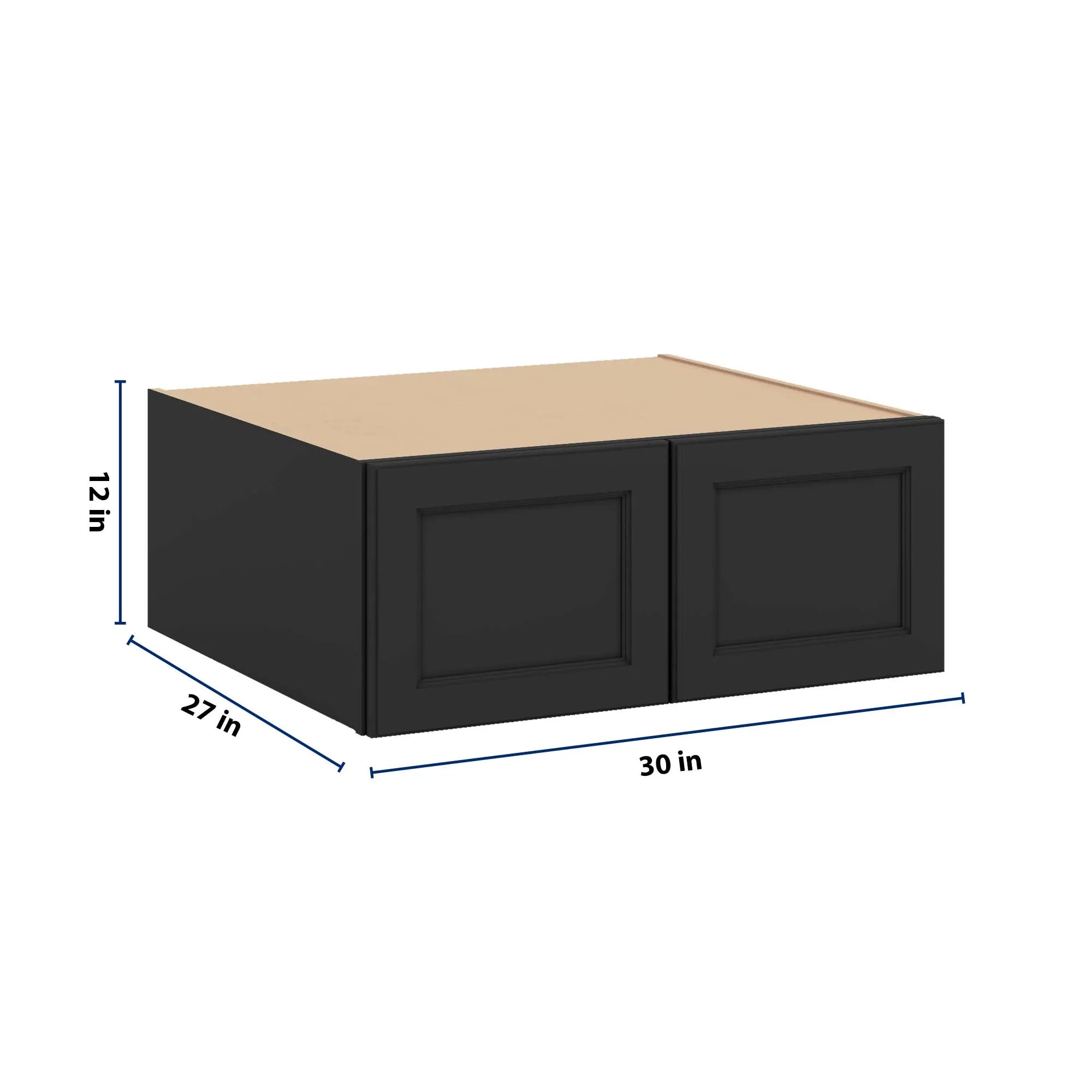 J&K Charcoal E2 Refrigerator Wall Cabinet - 30" W x 12" H x 27" D