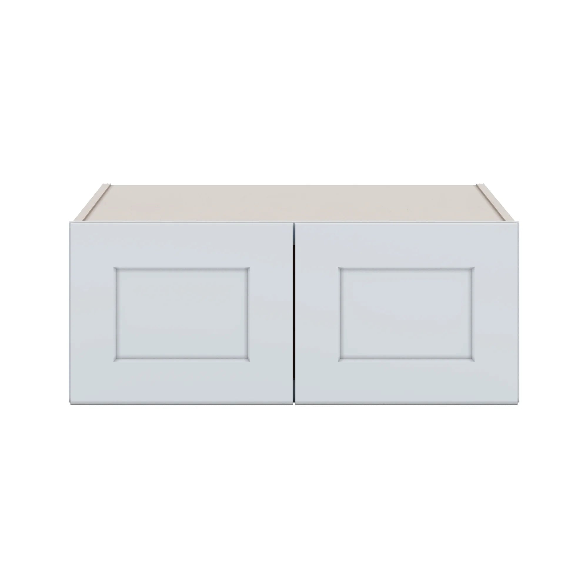 J&K White Shaker S8 Refrigerator Wall Cabinet   30" W x 12" H x 27" D
