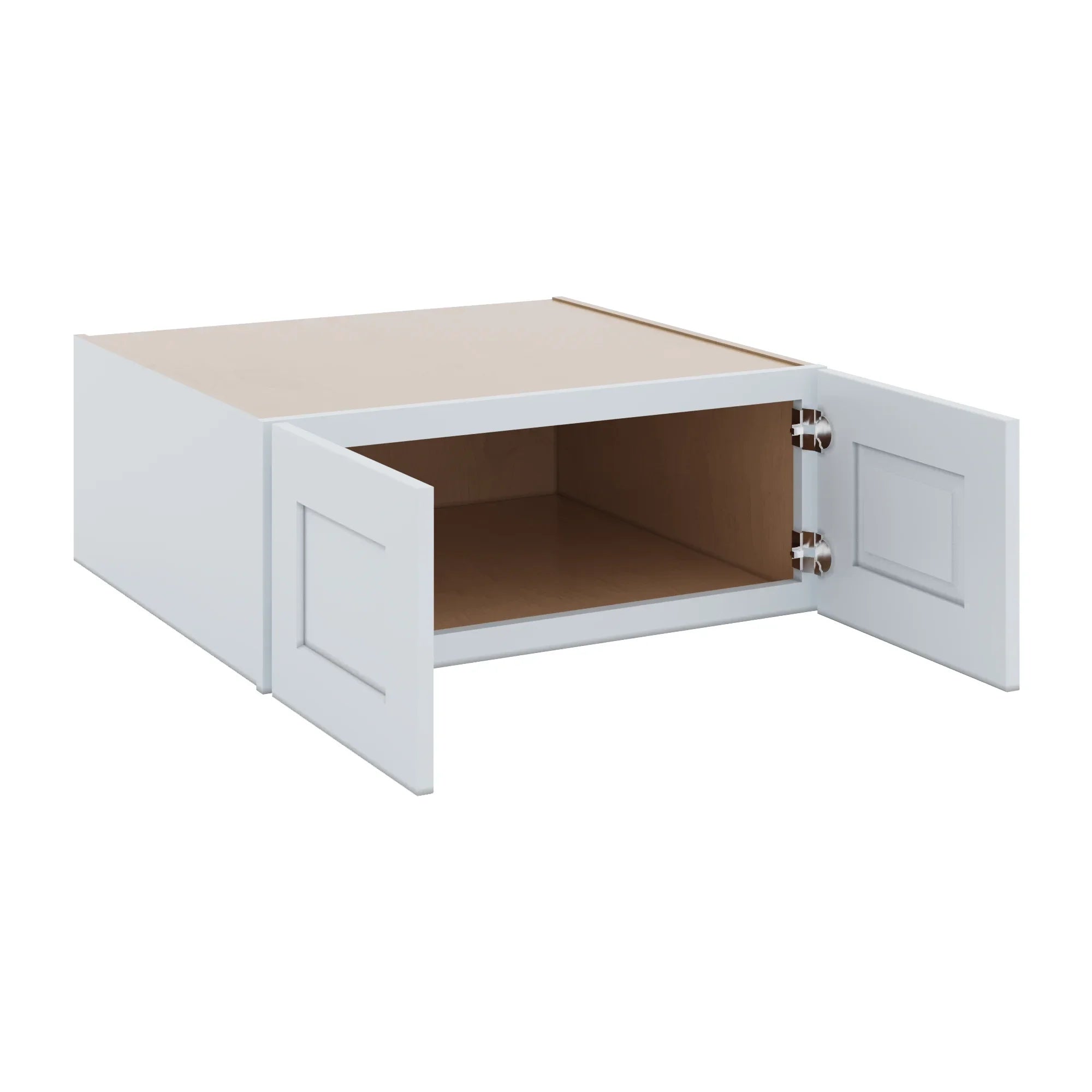 J&K White Shaker S8 Refrigerator Wall Cabinet   30" W x 12" H x 27" D