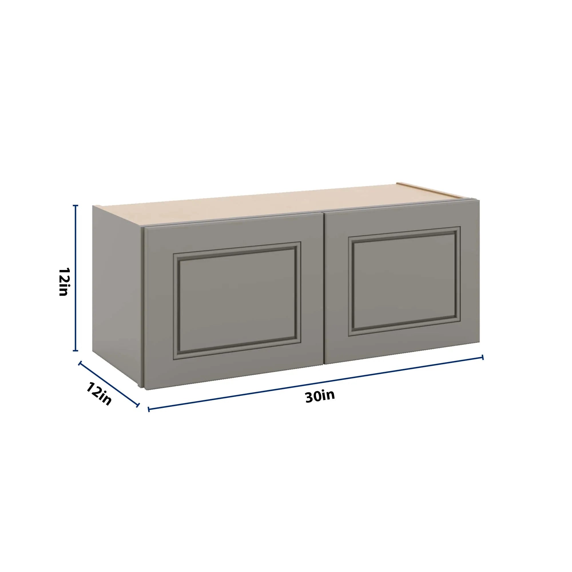 J&K Greige K3 Double Door Wall Cabinet - 30" W x 12" H