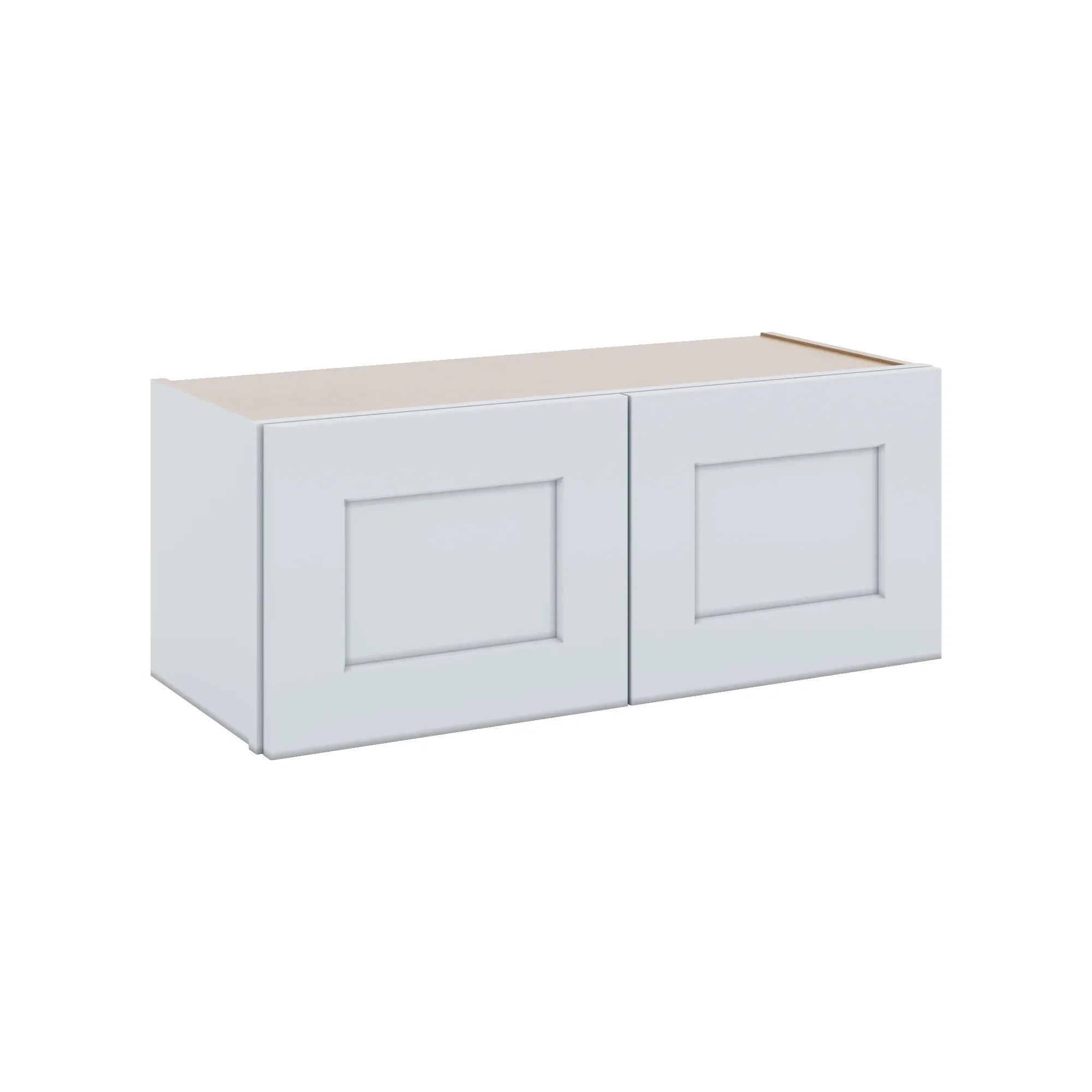 J&K White Shaker S8 Double Door Wall Cabinet - 30" W x 12" H