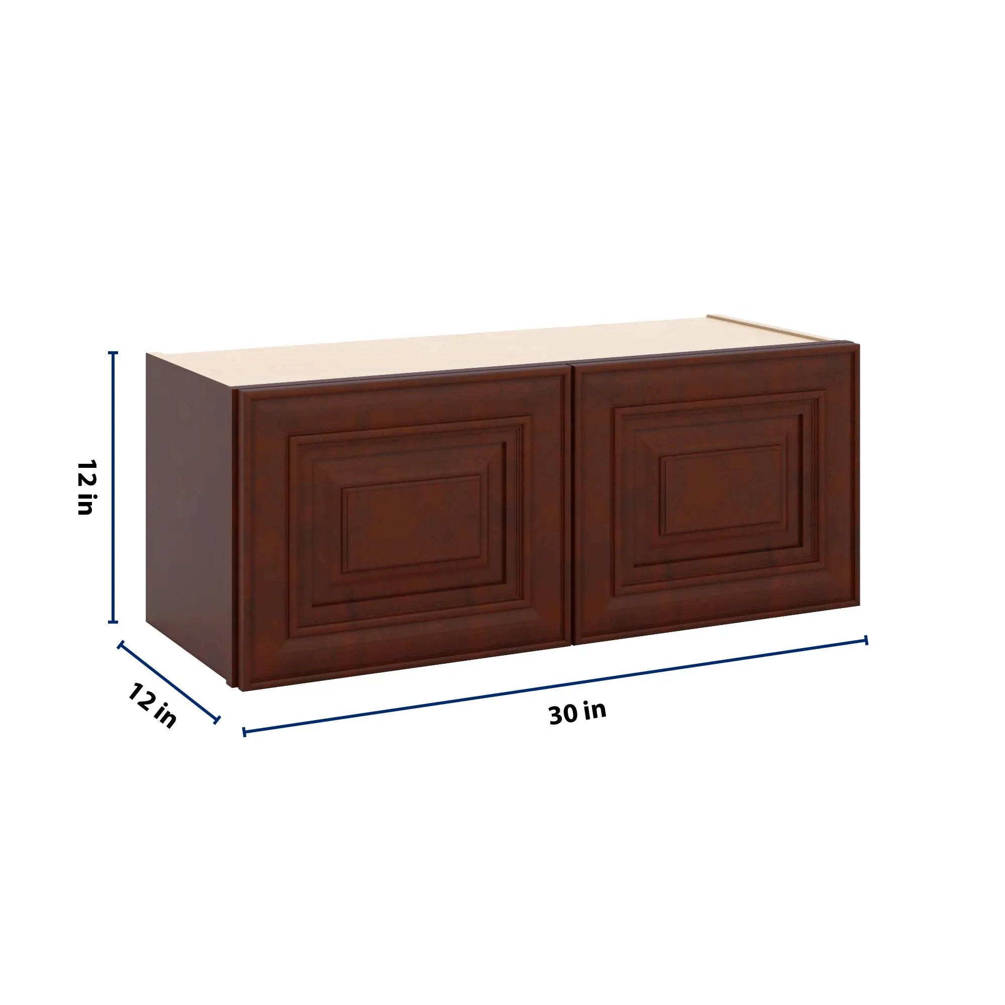 J&K Mahogany J5 Double Door Wall Cabinet - 30" W x 12" H