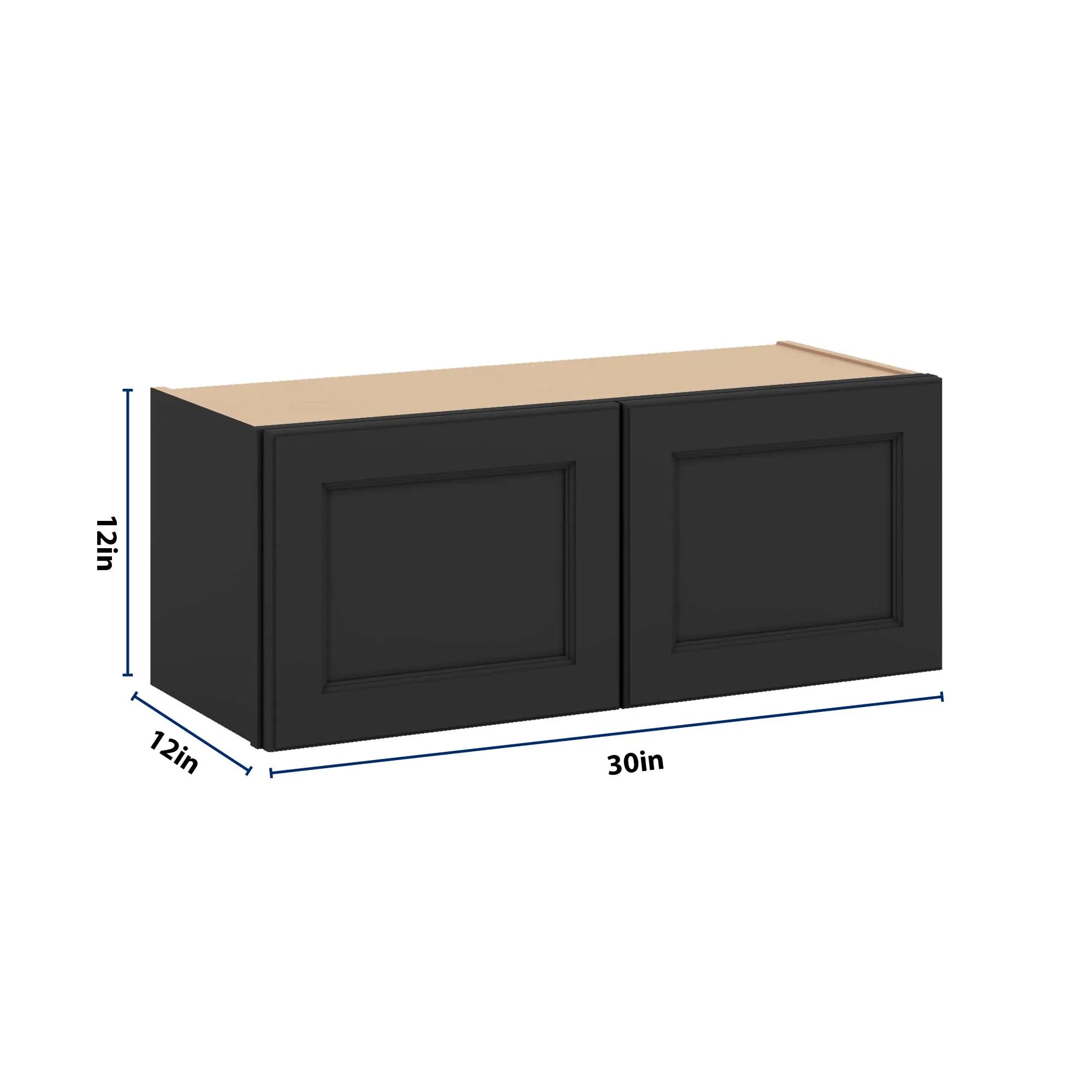 J&K Charcoal E2 Double Door Wall Cabinet - 30" W x 12" H