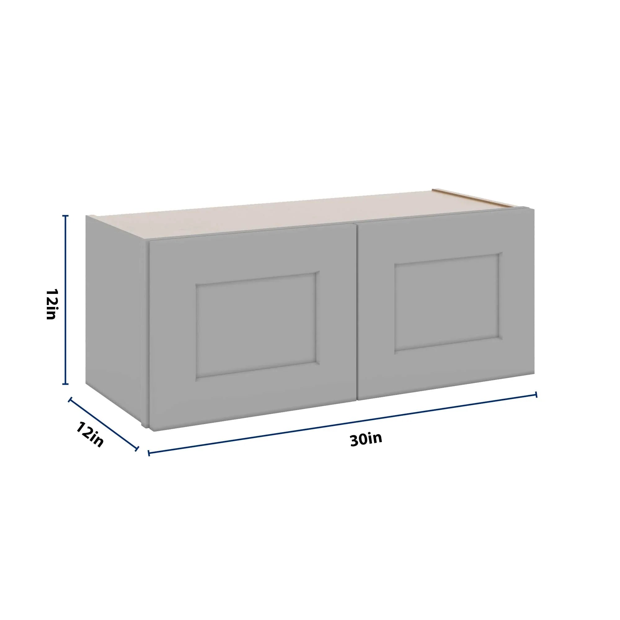 J&K Castle Grey S5 Double Door Wall Cabinet - 30" W x 12" H