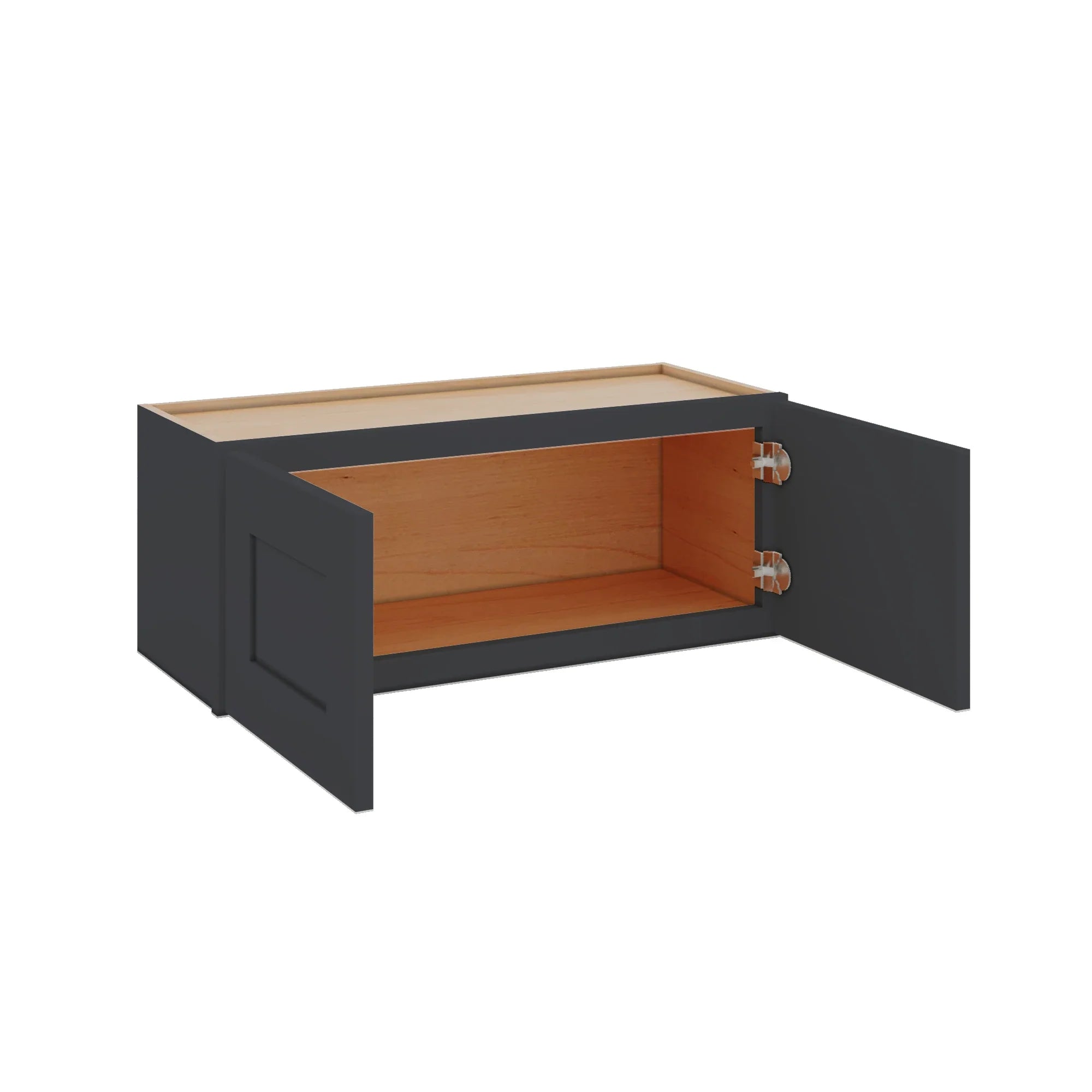 Modernform Cabinet Onyx Black Shaker 30" W X 12" H X 12" D Double Door Wall Cabinet