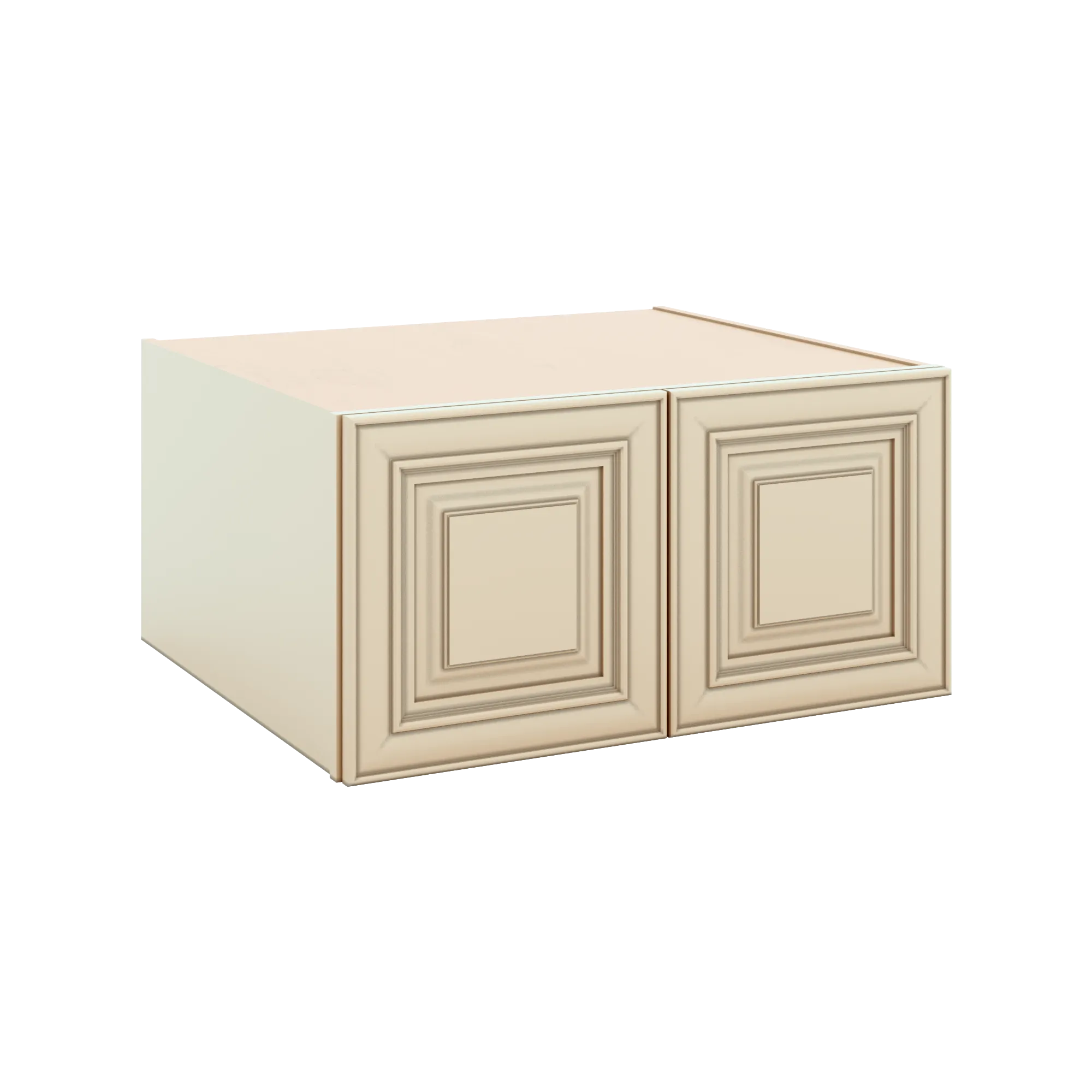 J&K Creme Glazed A7 Refrigerator Wall Cabinet - 30" W x 15" H x 27" D