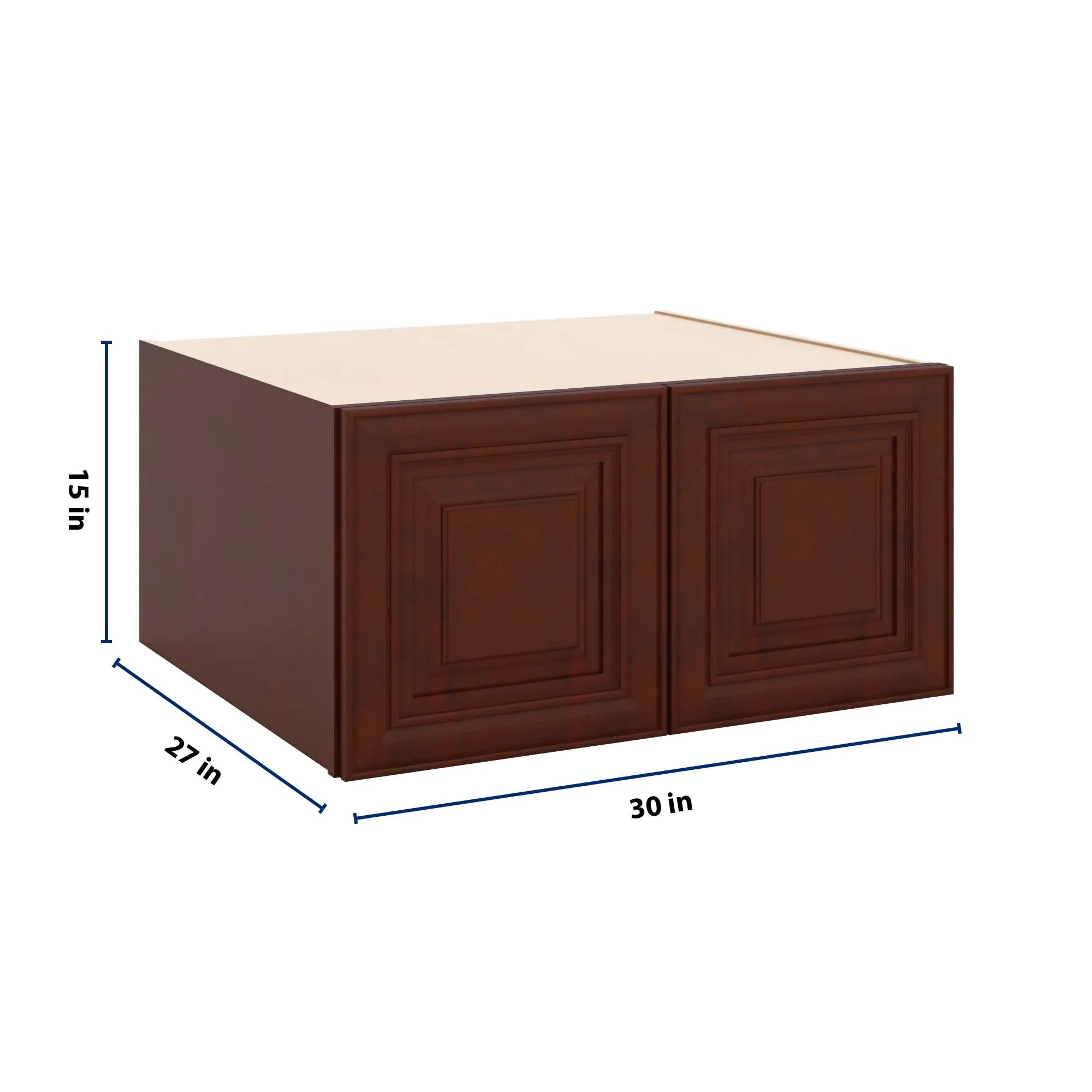 J&K Mahogany J5 Refrigerator Wall Cabinet - 30" W x 15" H x 27" D