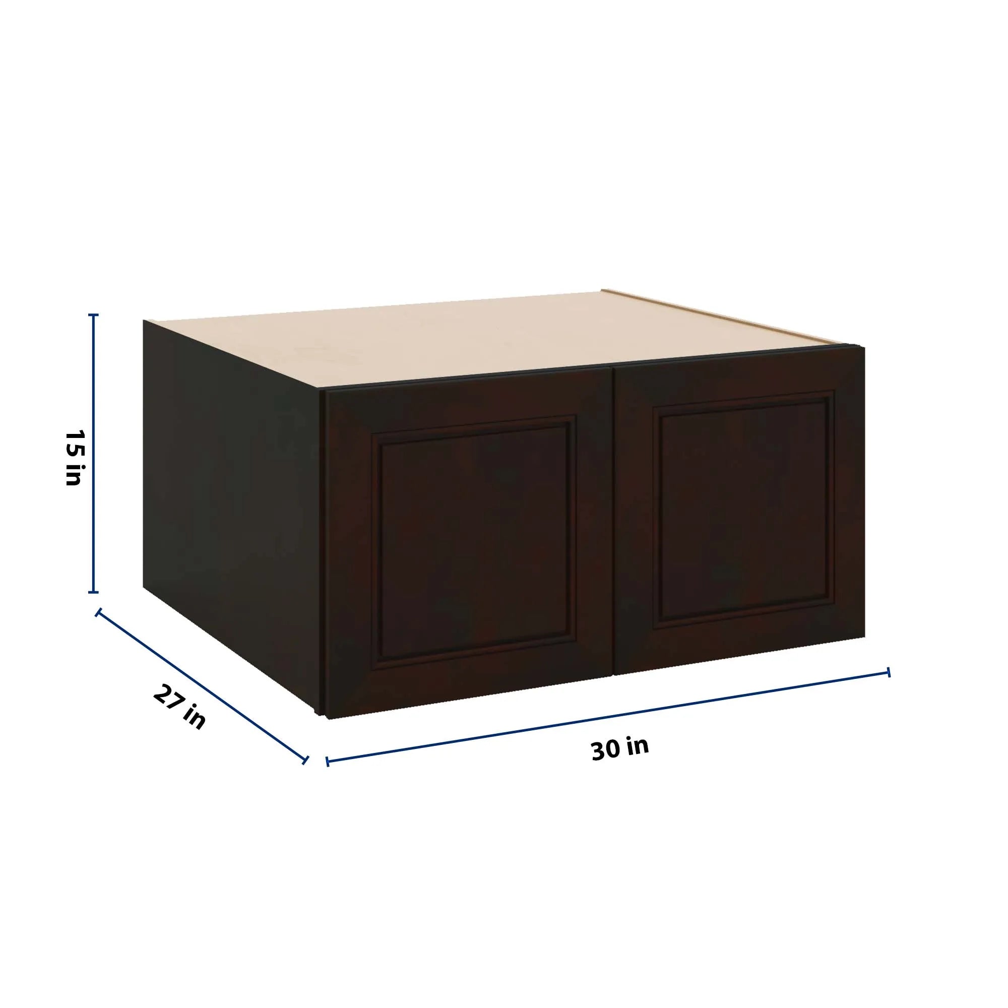 J&K Espresso K8 Refrigerator Wall Cabinet - 30" W x 15" H x 27" D