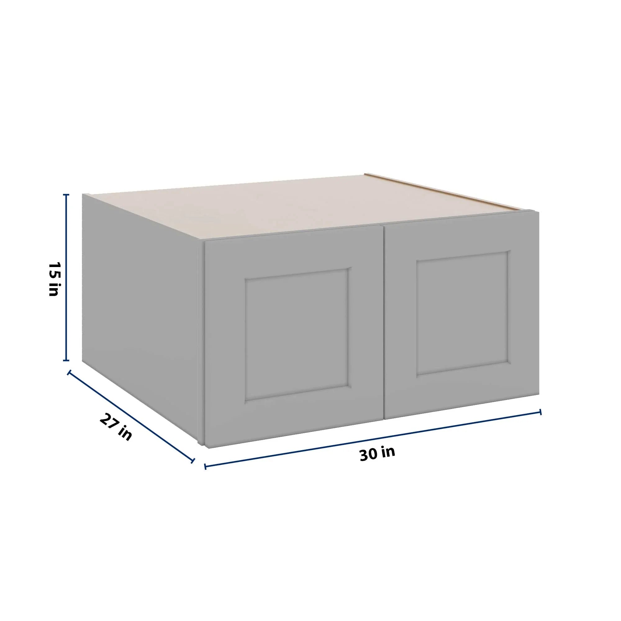 J&K Castle Grey S5 Refrigerator Wall Cabinet - 30" W x 15" H x 27" D