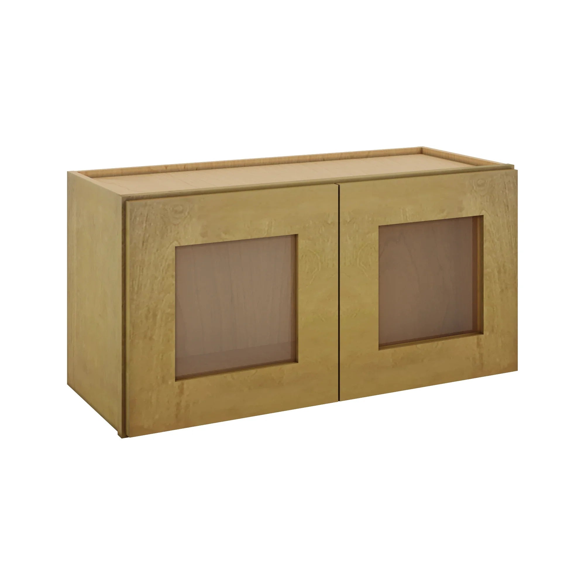 Modernform Cabinet Natural Shaker 30" W X 15" H X 12" D Double Glass Door Wall Cabinet