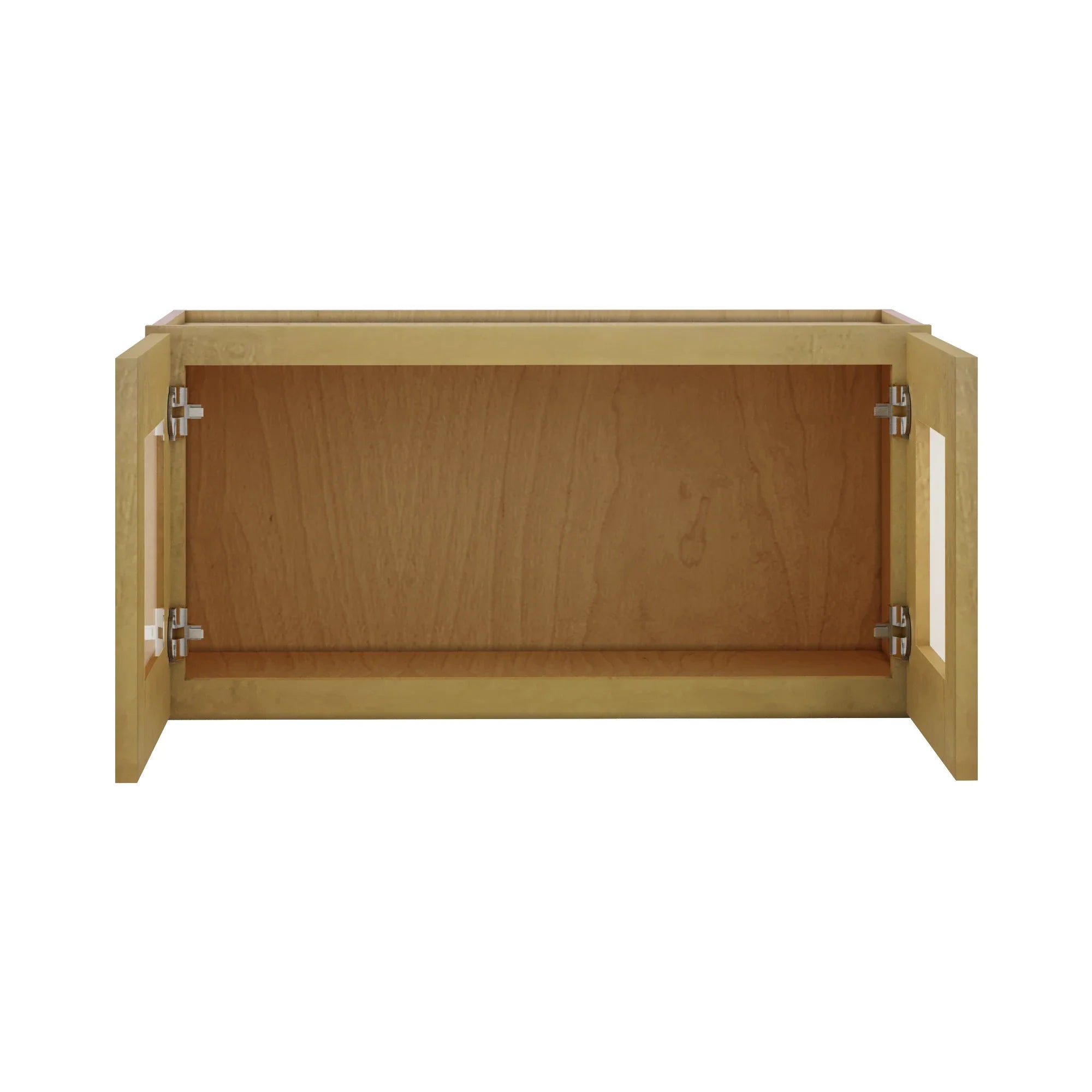 Modernform Cabinet Natural Shaker 30" W X 15" H X 12" D Double Glass Door Wall Cabinet