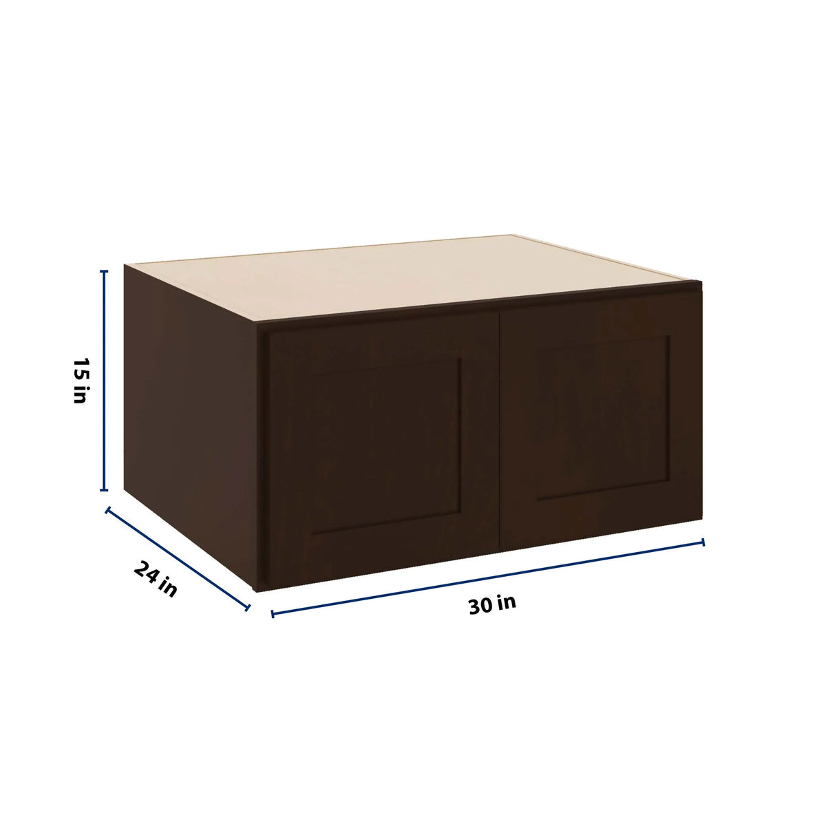 CNC Luxor 5-Piece Espresso 30" W X 15" H X 24" D Double Door Wall Cabinet