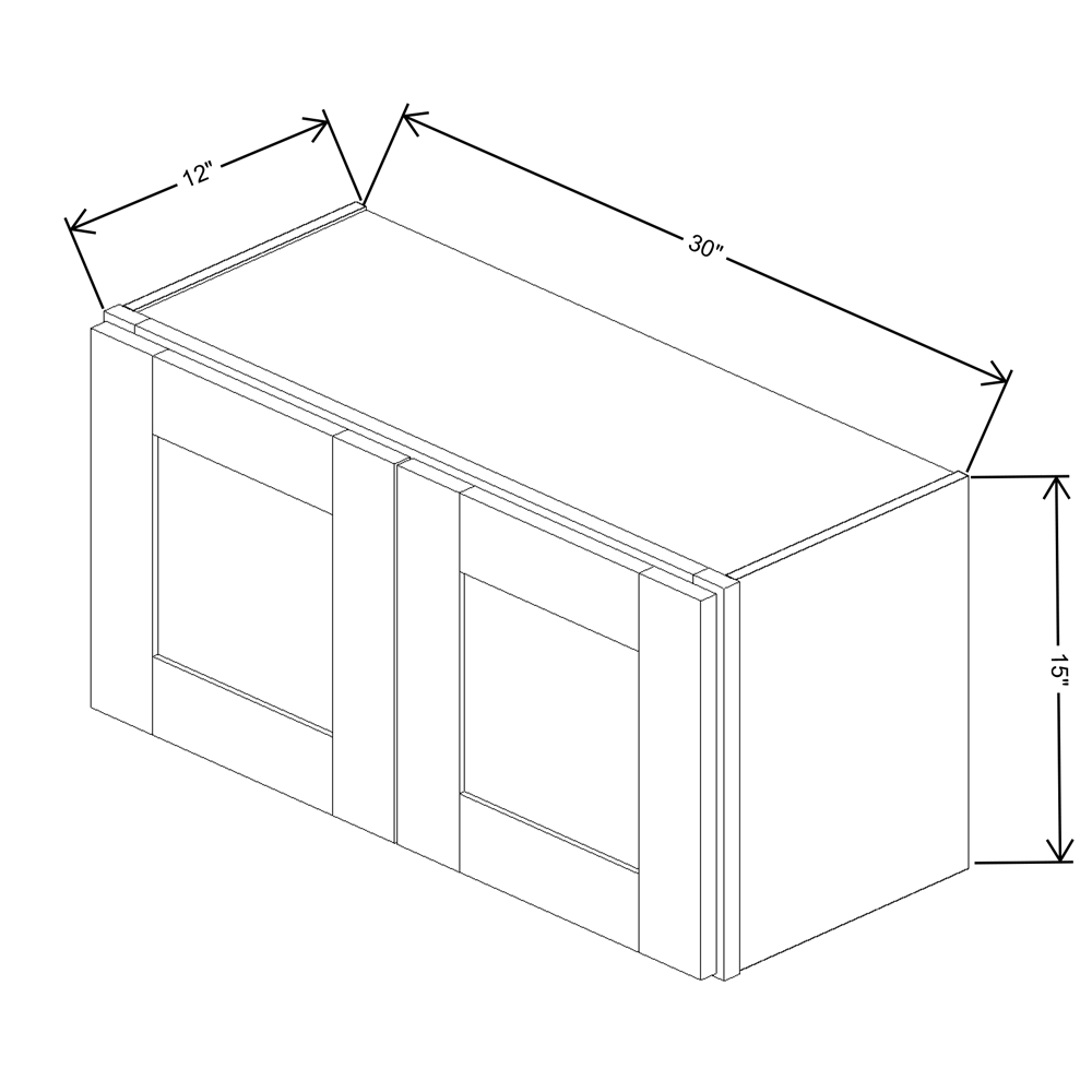 Fabuwood Quest Metro Java Wall 30"W x 15"H Shaker Cabinet