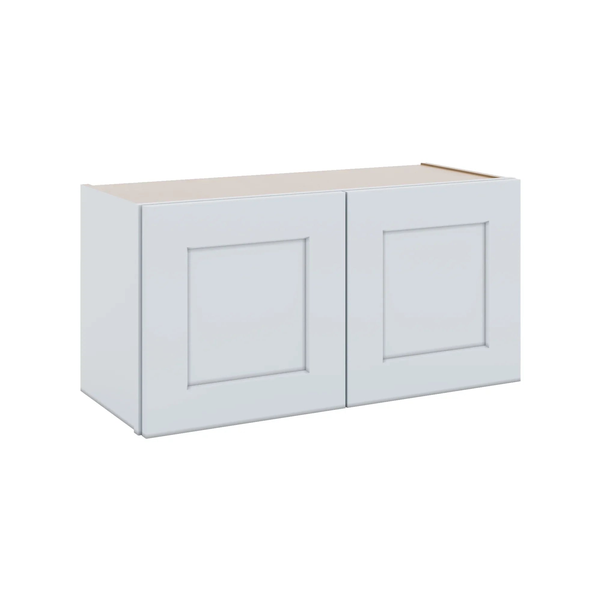 J&K White Shaker S8 Double Door Wall Cabinet - 30" W x 15" H
