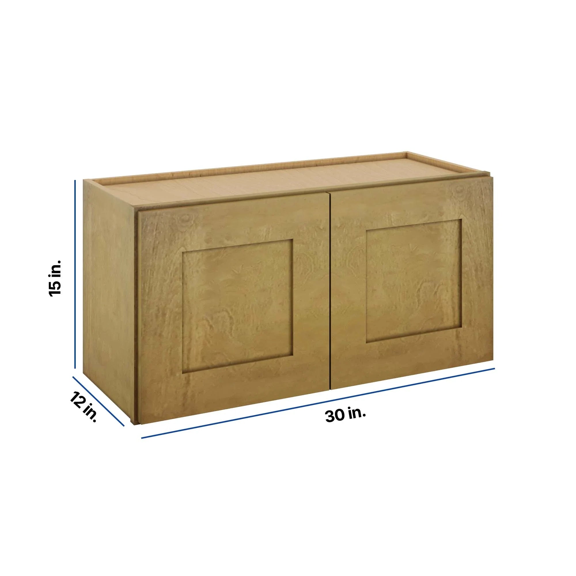 Modernform Cabinet Natural Shaker 30" W X 15" H X 12" D Double Door Wall Cabinet