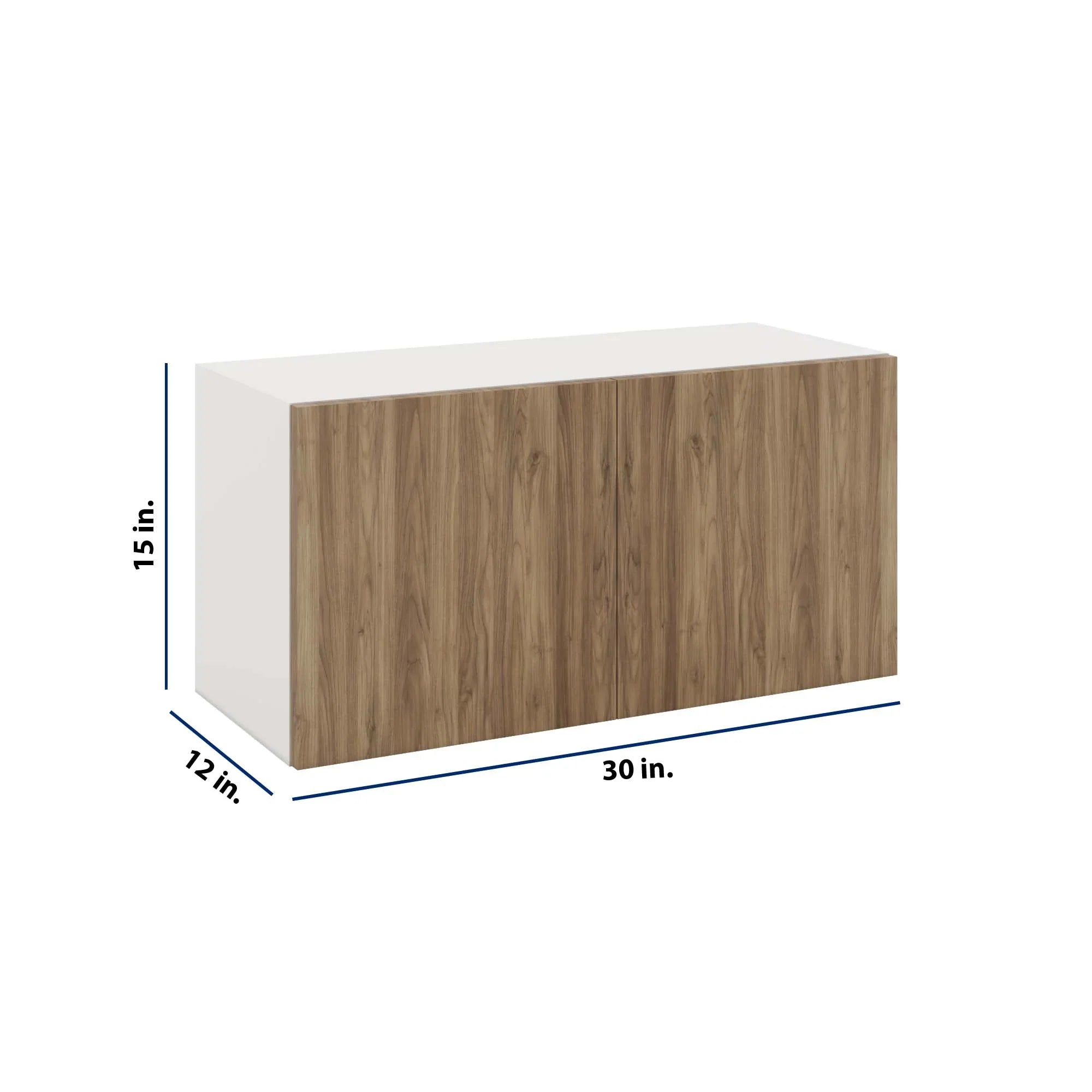 Modernform Cabinet Walnut 30" W X 15" H X 12" D Double Door Wall Cabinet