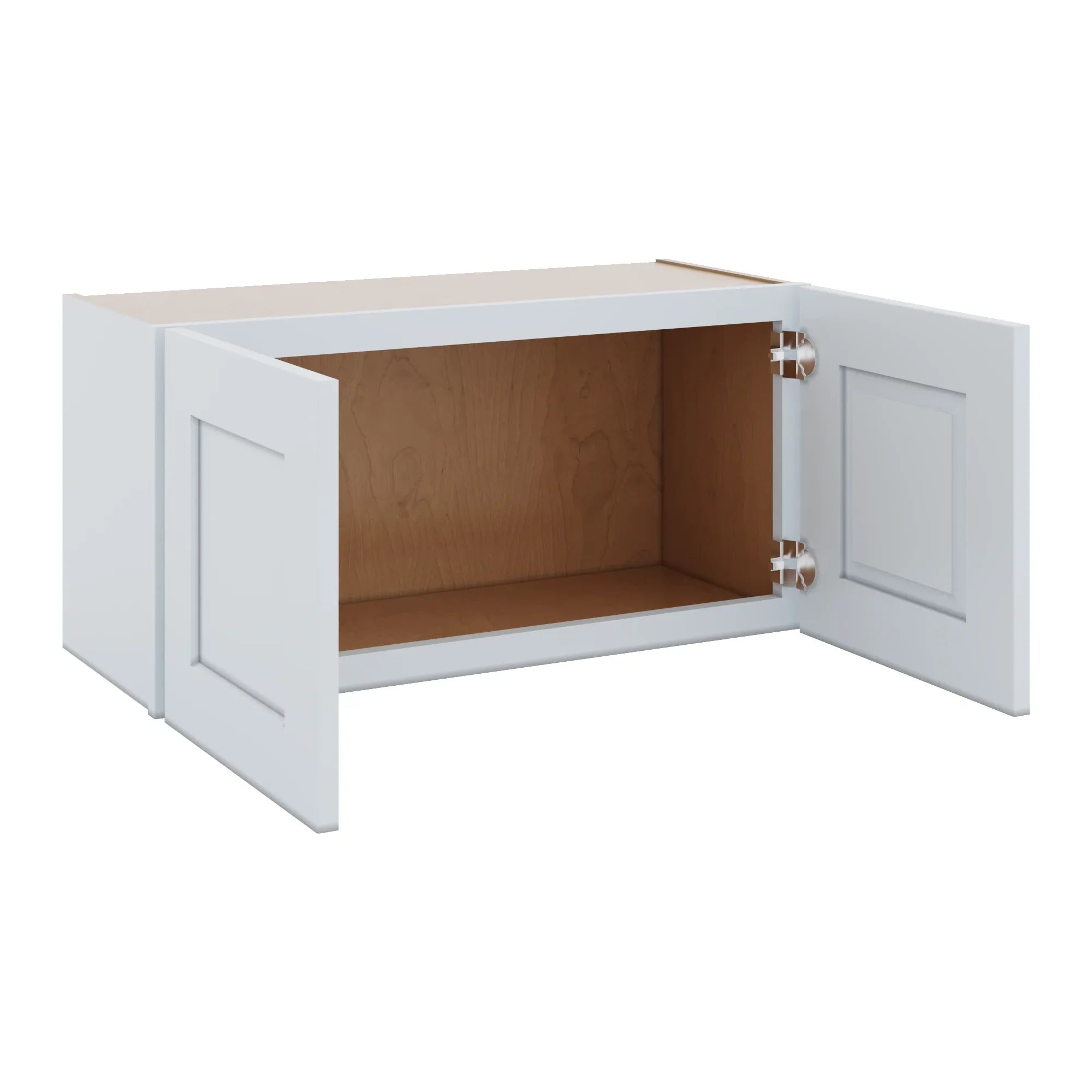 J&K White Shaker S8 Double Door Wall Cabinet   30" W x 15" H
