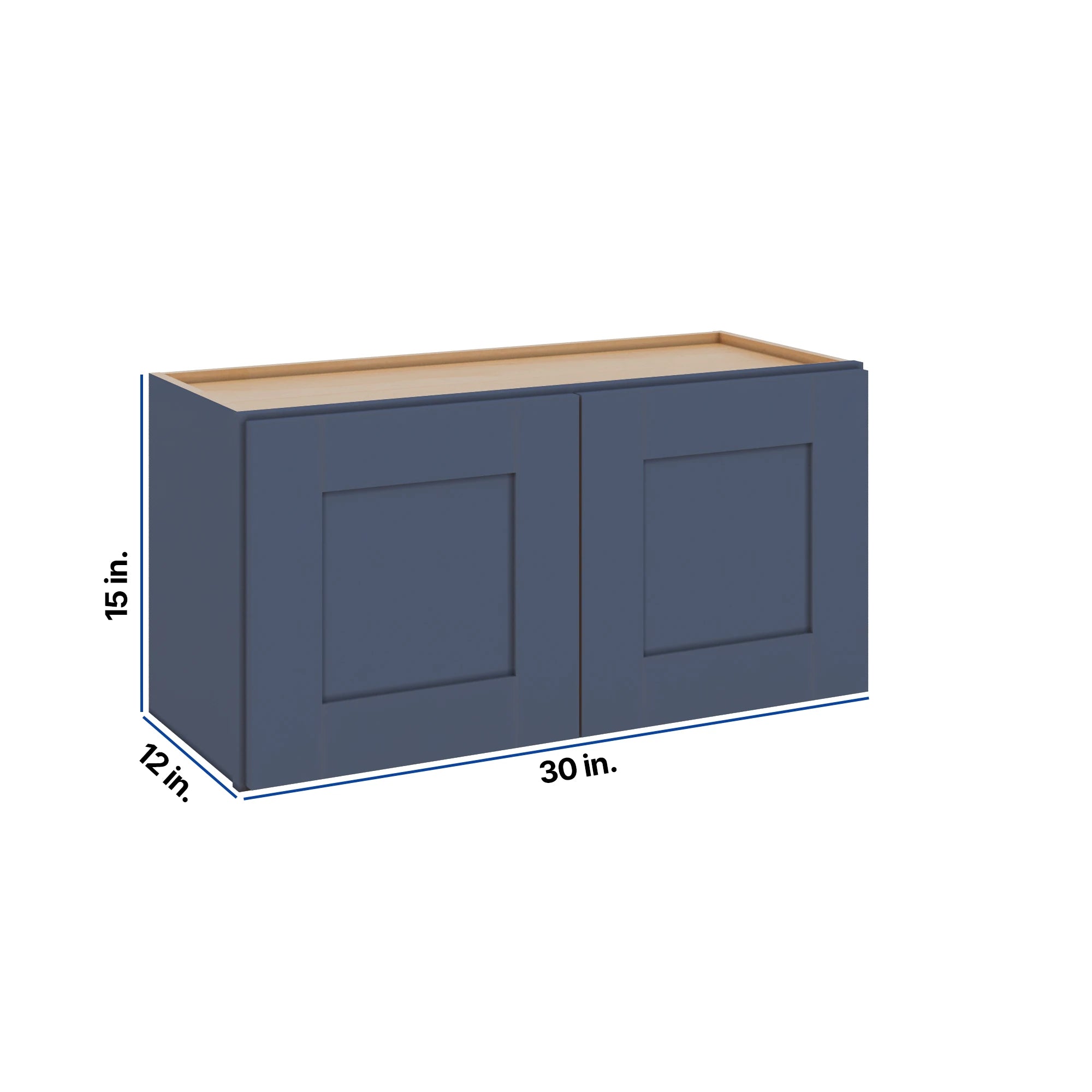 Modernform Cabinet Signature Blue 30" W X 15" H X 12" D Double Door Wall Cabinet