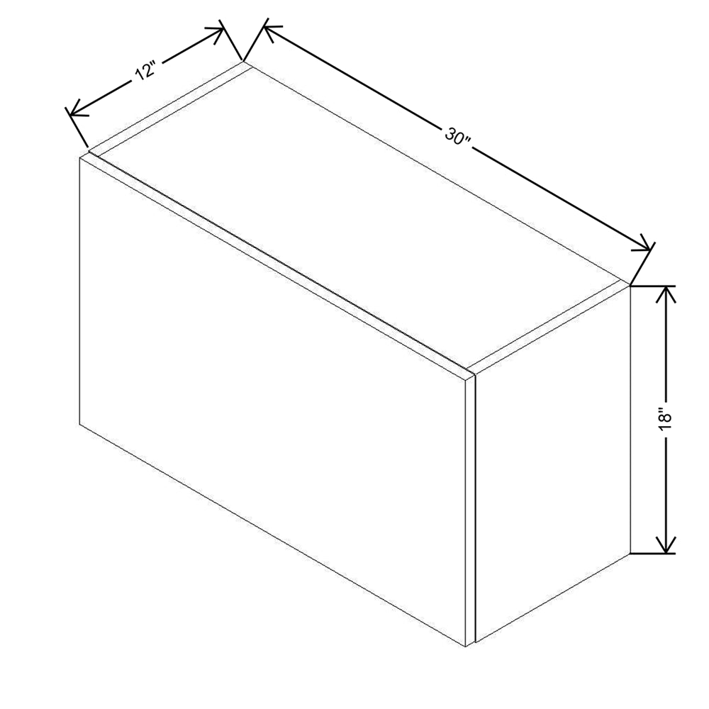 CNC Classic Milano Ash 24" W X 30" H Square Corner Wall Cabinet