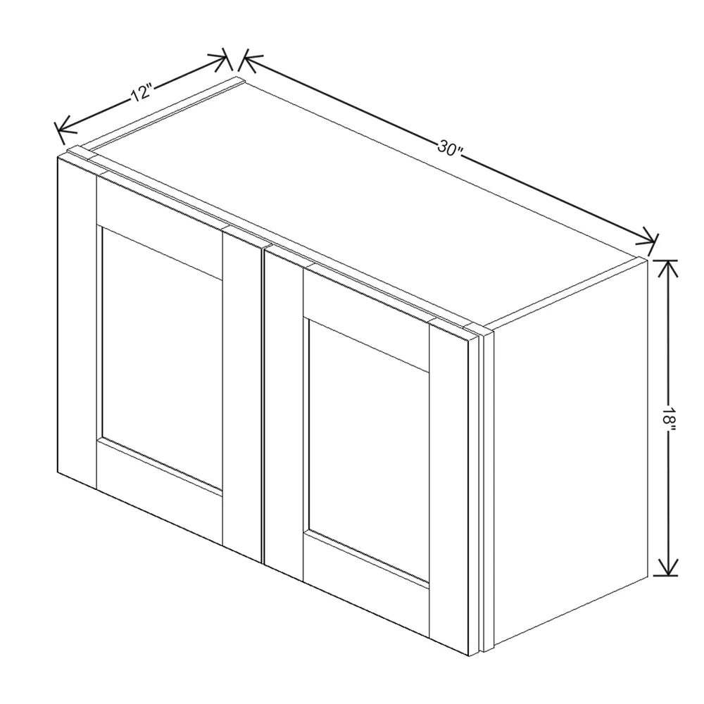 J&K Sage E3 Double Door Wall Cabinet - 30" W x 18" H