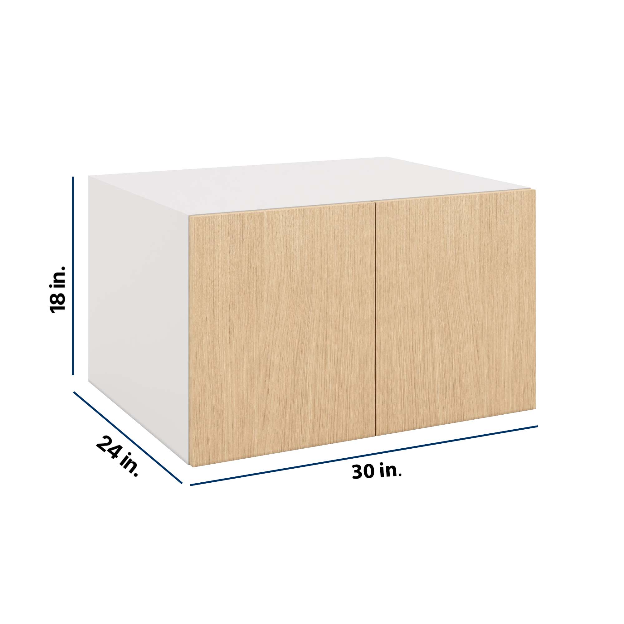 Modernform Cabinet Natural Oak 30" W X 18" H X 24" D Double Door Wall Cabinet