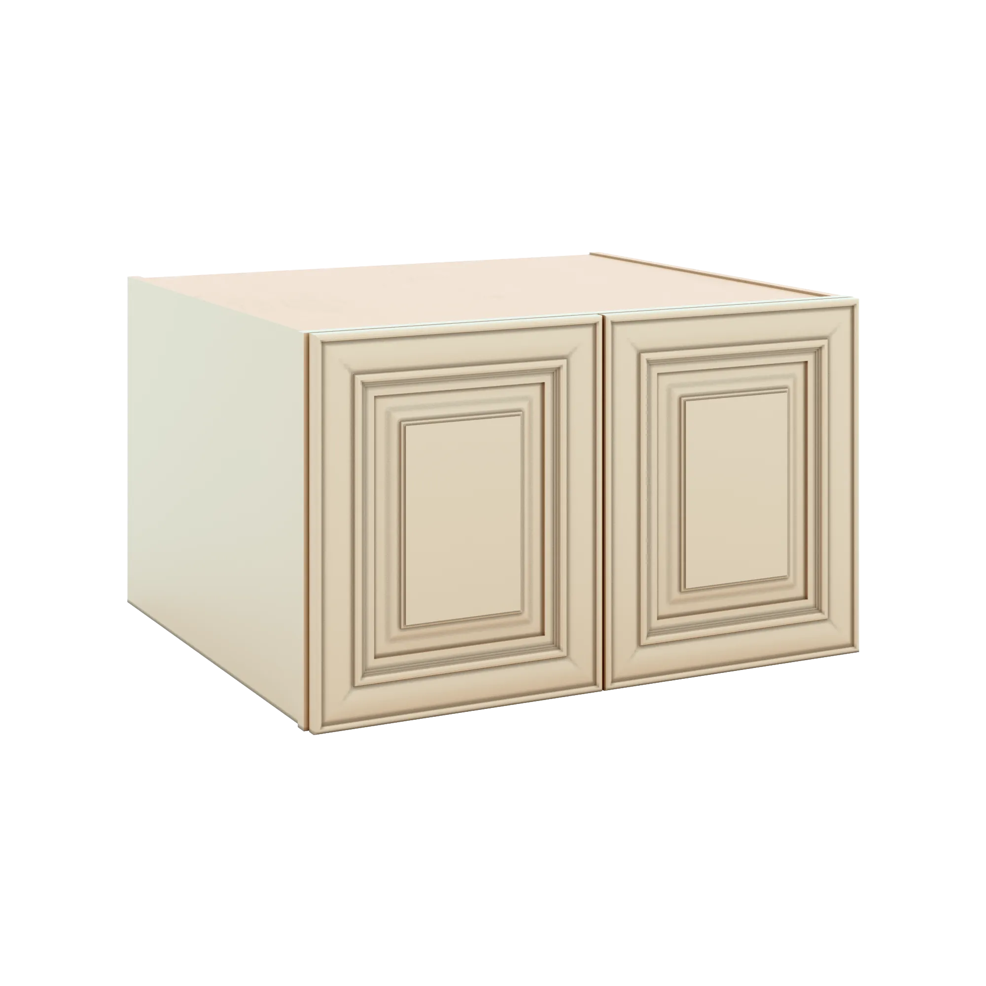 J&K Creme Glazed A7 Refrigerator Wall Cabinet - 30" W x 18" H x 27" D