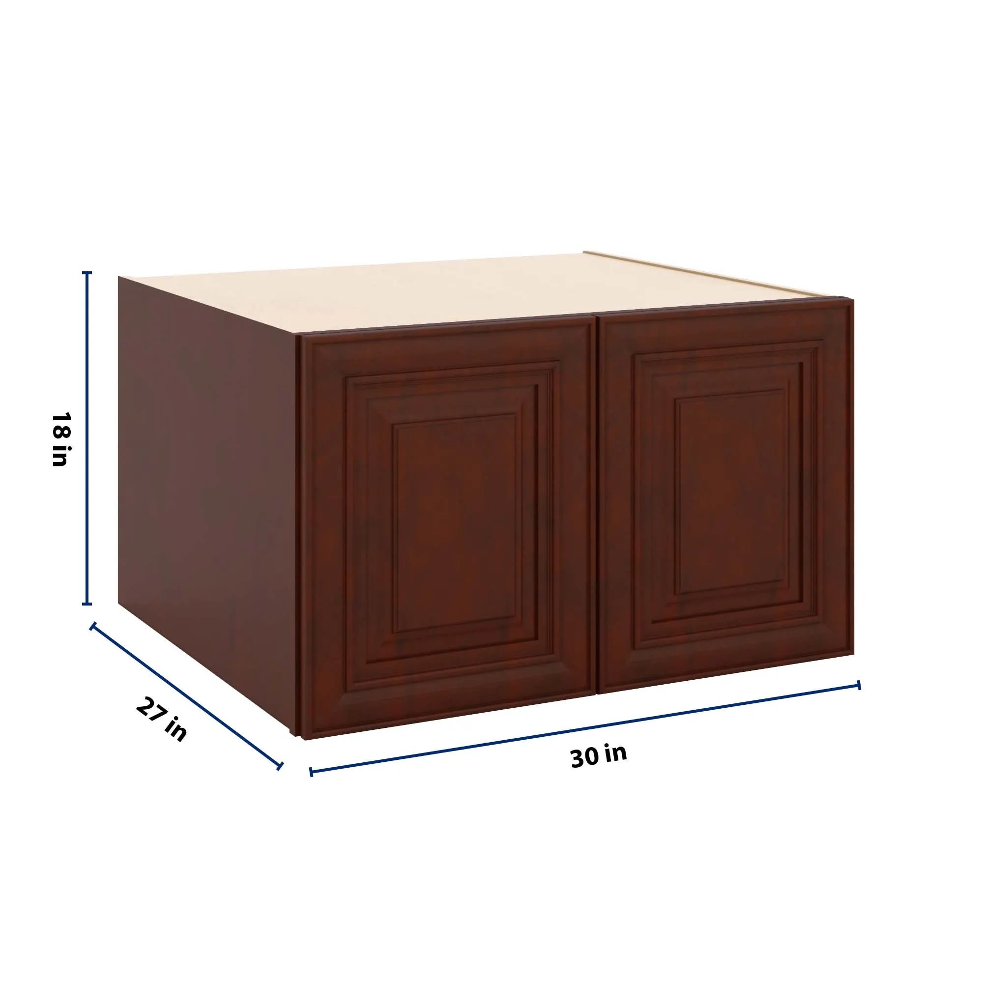 J&K Mahogany J5 Refrigerator Wall Cabinet - 30" W x 18" H x 27" D