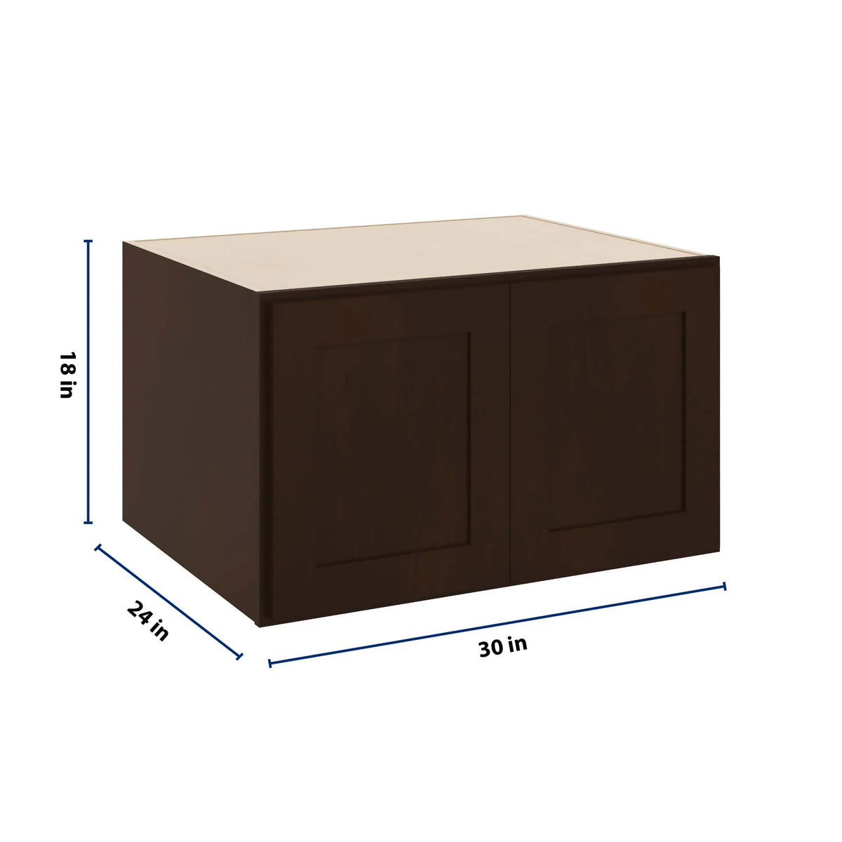CNC Luxor 5-Piece Espresso 30" W X 18" H X 24" D Double Door Wall Cabinet
