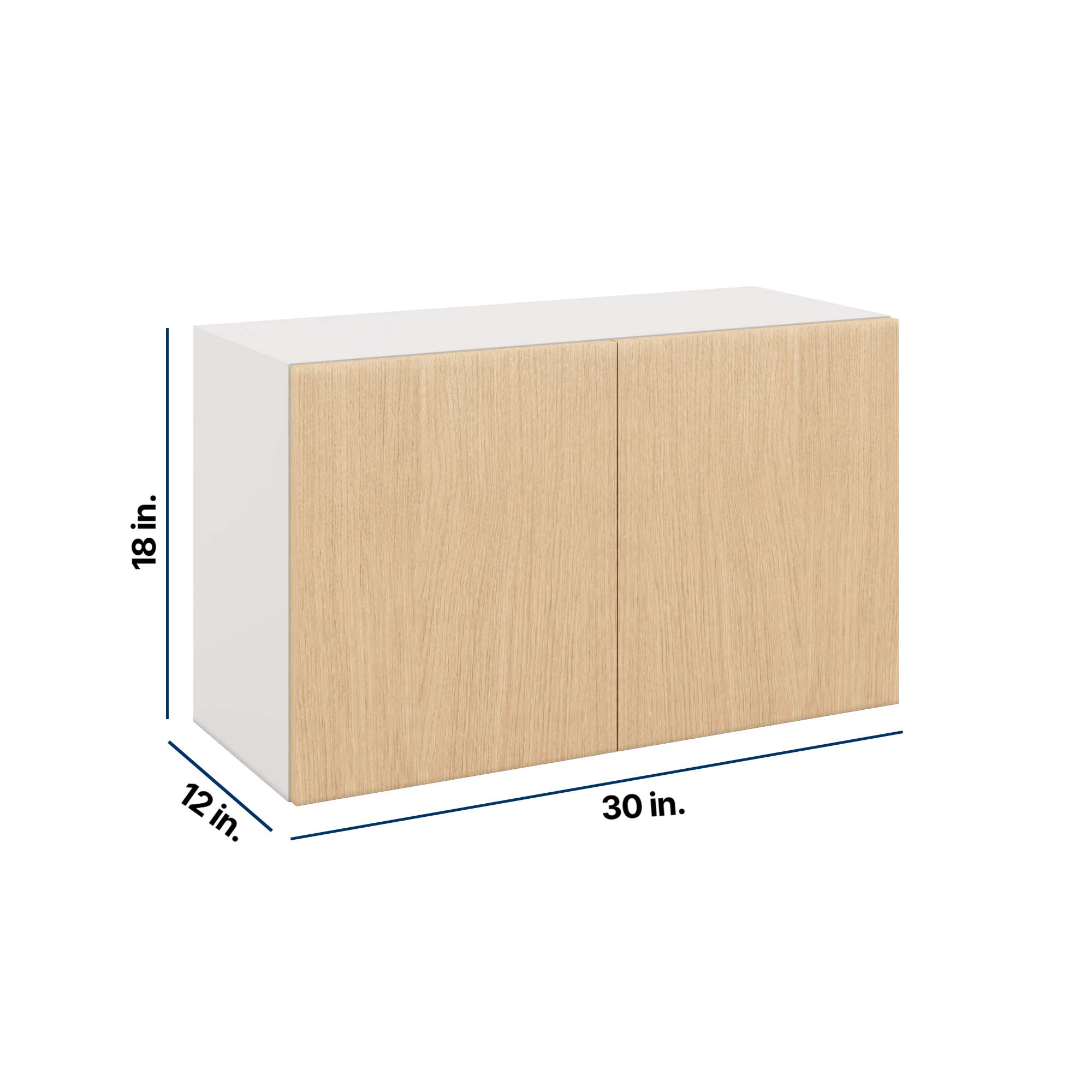 Modernform Cabinet Natural Oak 30" W X 18" H X 12" D Double Door Wall Cabinet