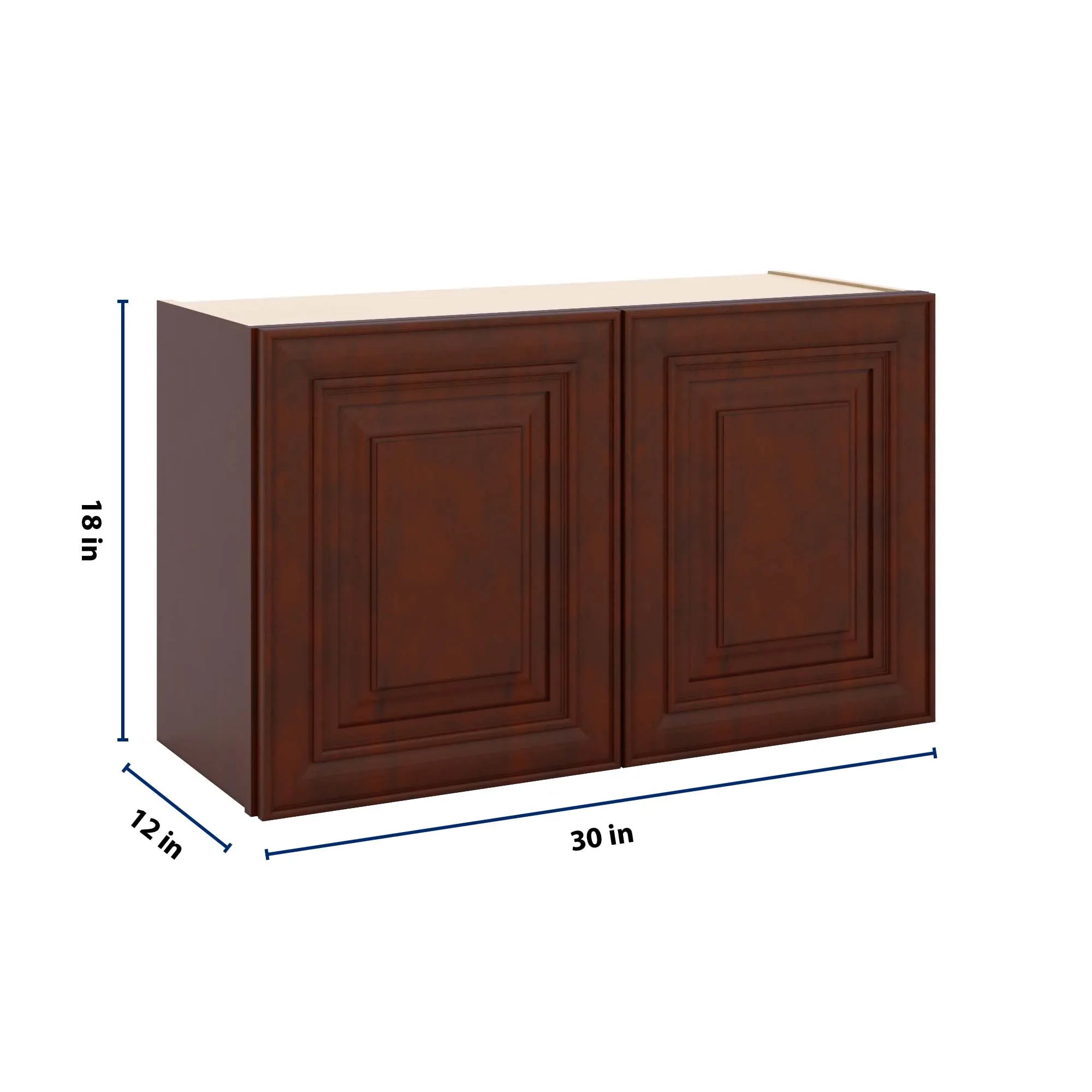 J&K Mahogany J5 Double Door Wall Cabinet - 30" W x 18" H