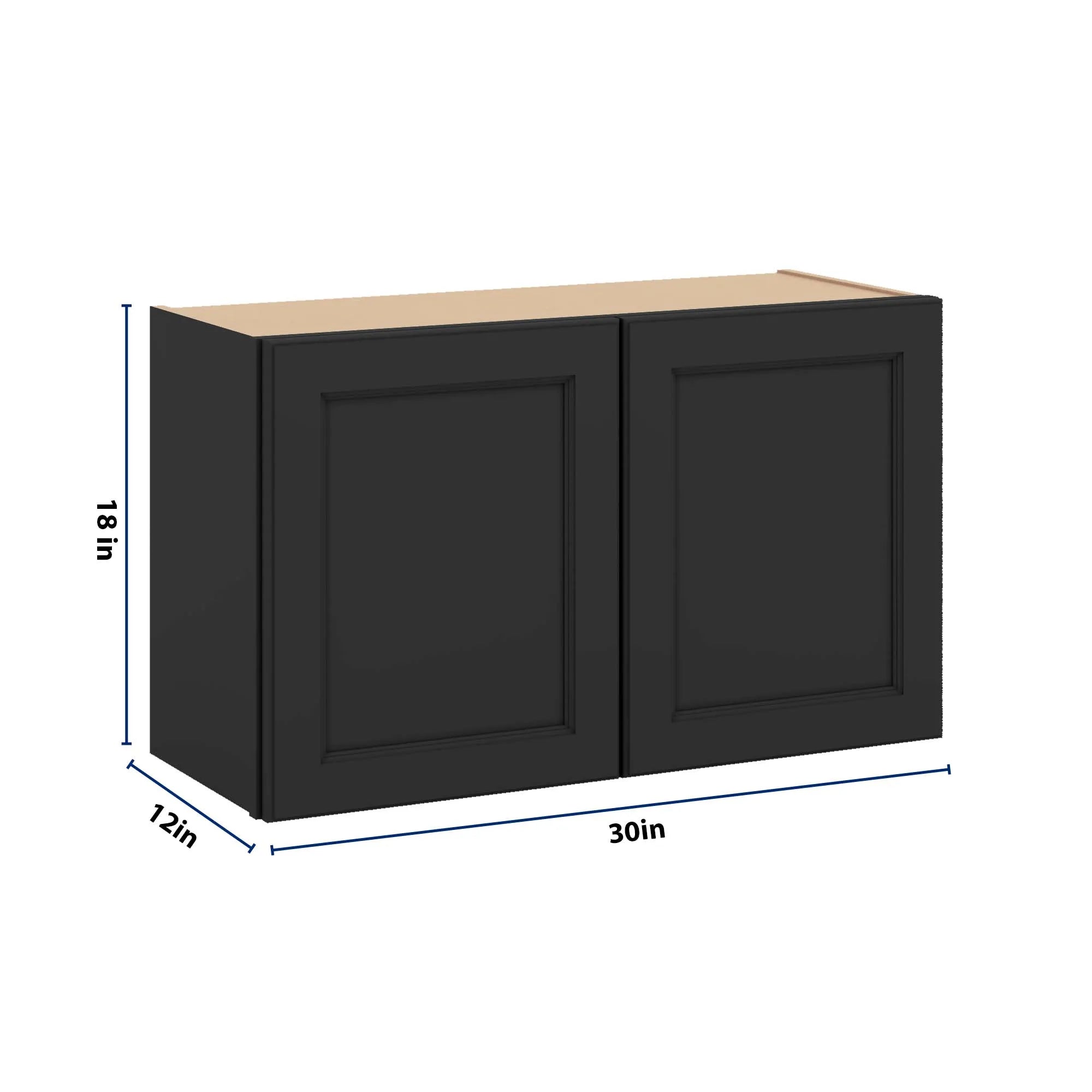 J&K Charcoal E2 Double Door Wall Cabinet - 30" W x 18" H