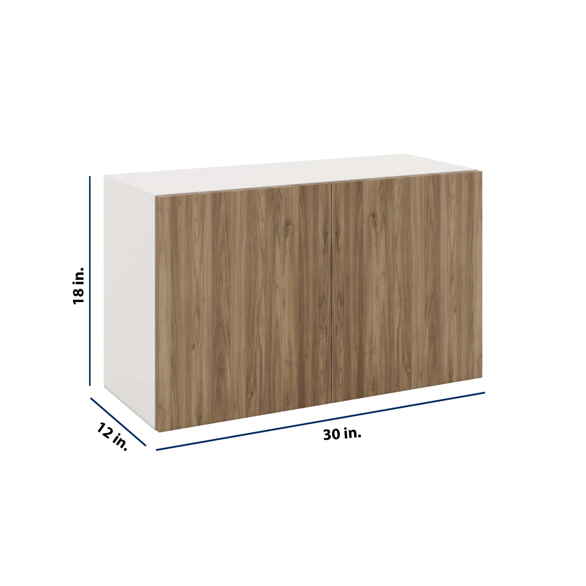 Modernform Cabinet Walnut 30" W X 18" H X 12" D Double Door Wall Cabinet