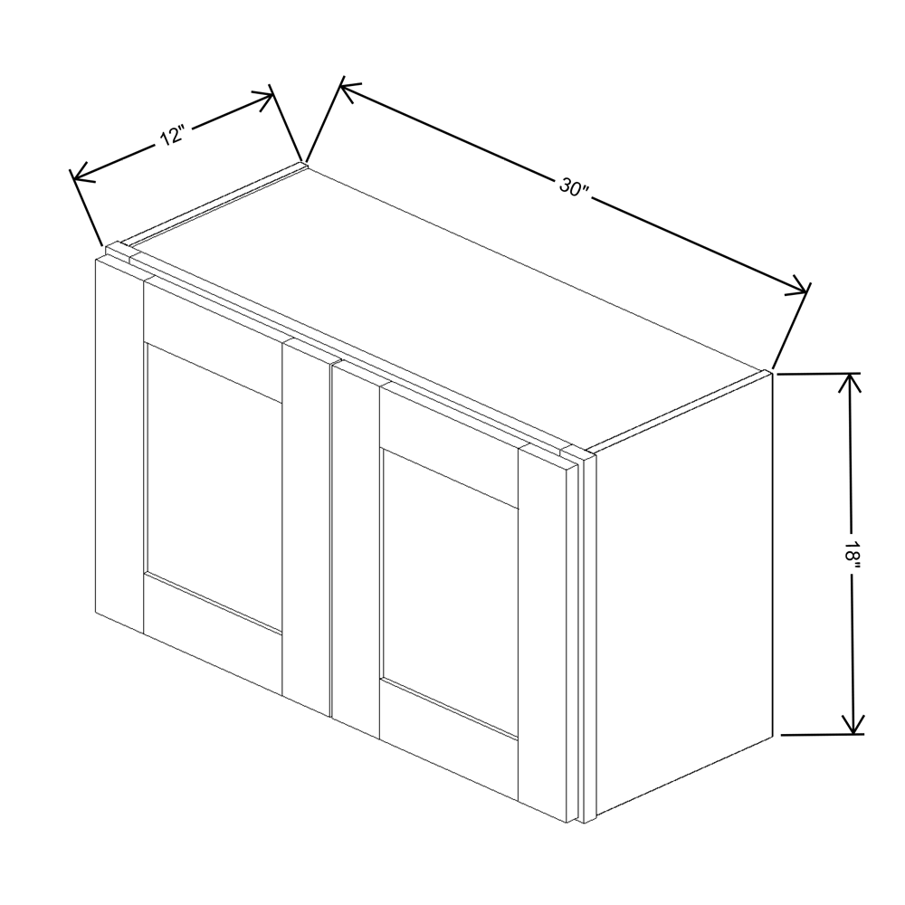 Fabuwood Quest Discovery Frost Wall 30"W x 18"H Shaker Cabinet