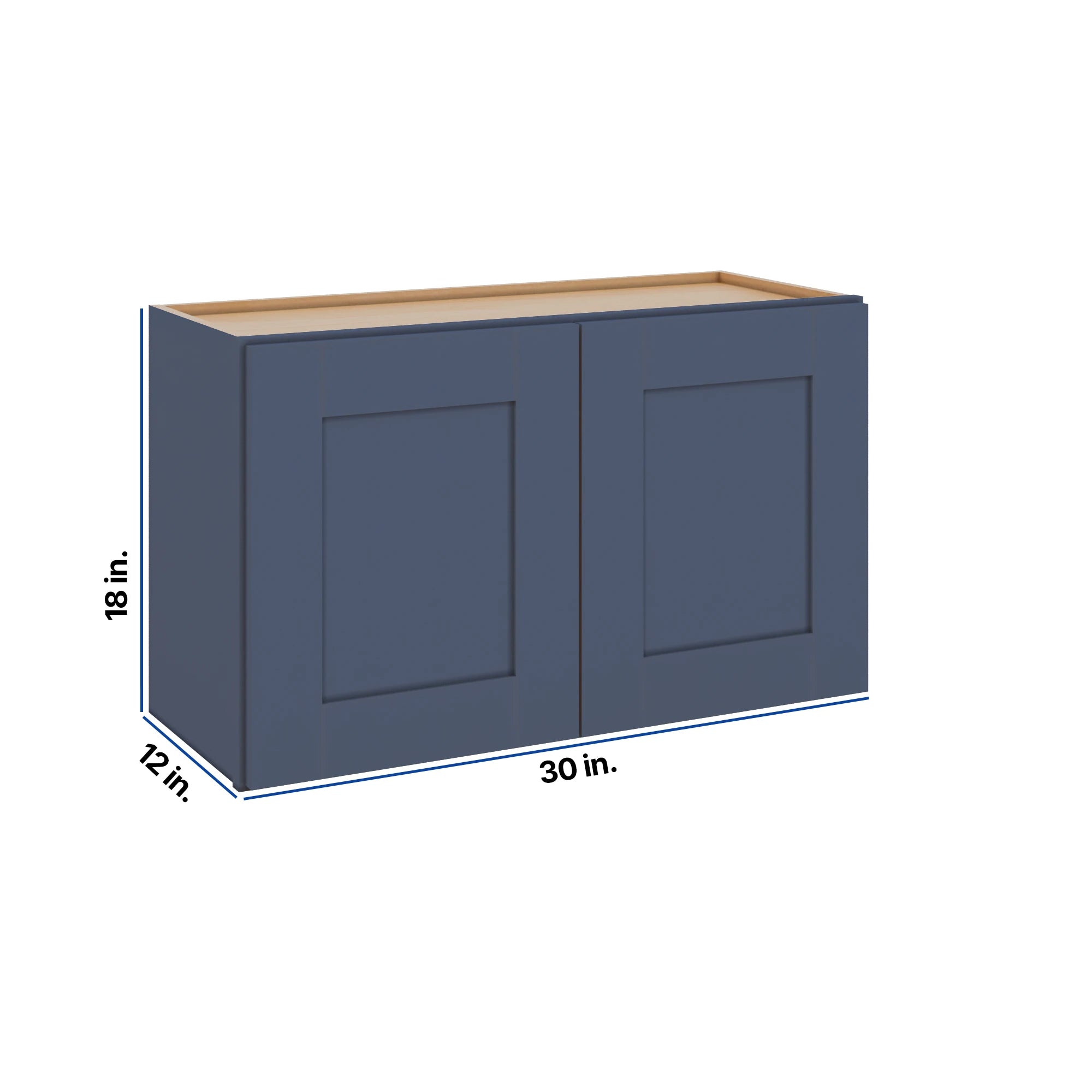 Modernform Cabinet Signature Blue 30" W X 18" H X 12" D Double Door Wall Cabinet